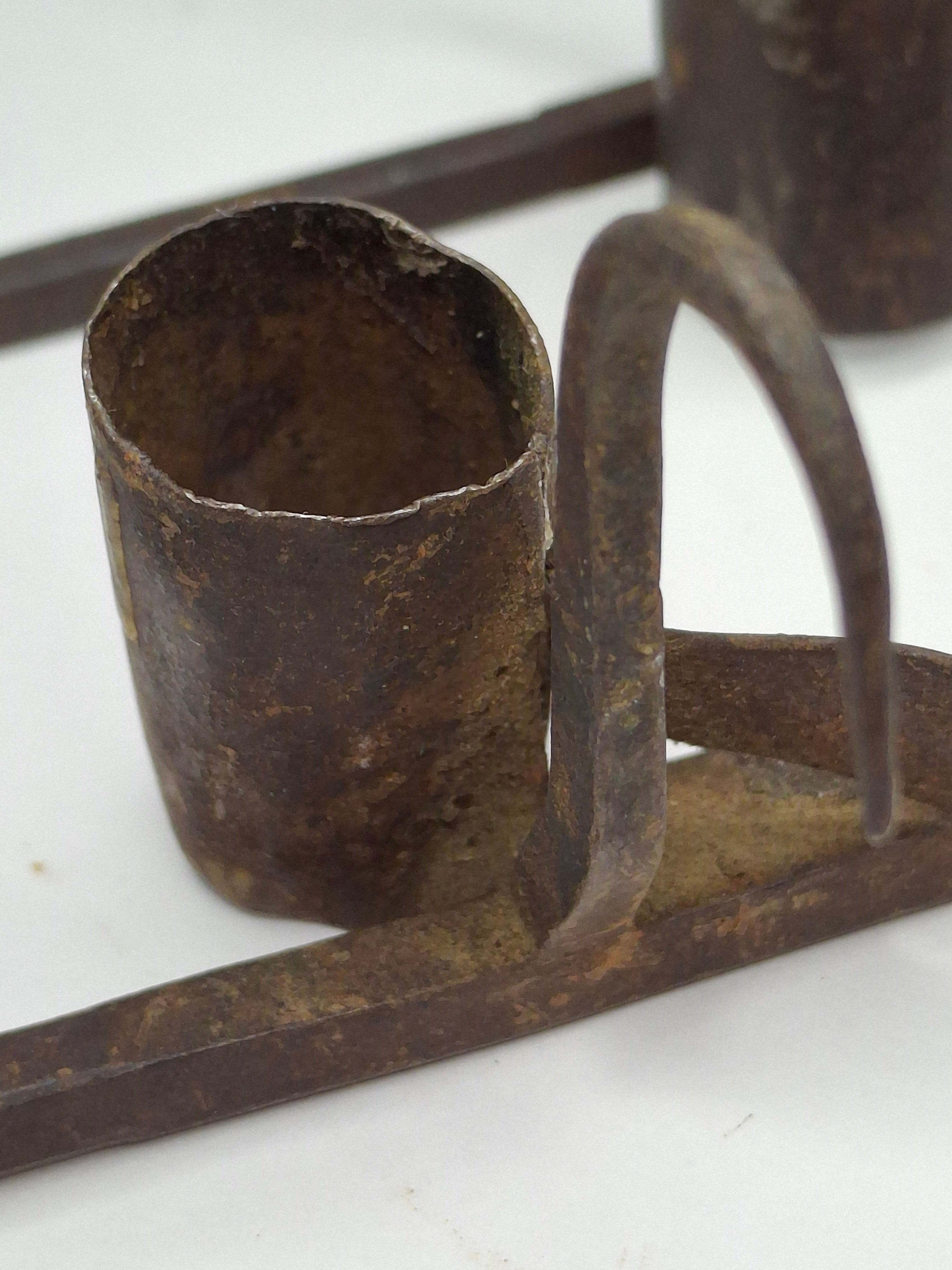 Lot of 3 Antique 19thC Hand Forged Miner's Sticking Tommy Candle Holders Mining