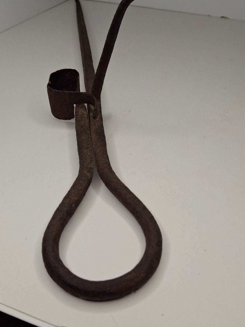 Antique 19.5" Extra Long Wrought Iron Sticking Tommy Mine Lamp Candle Holder 18th Century