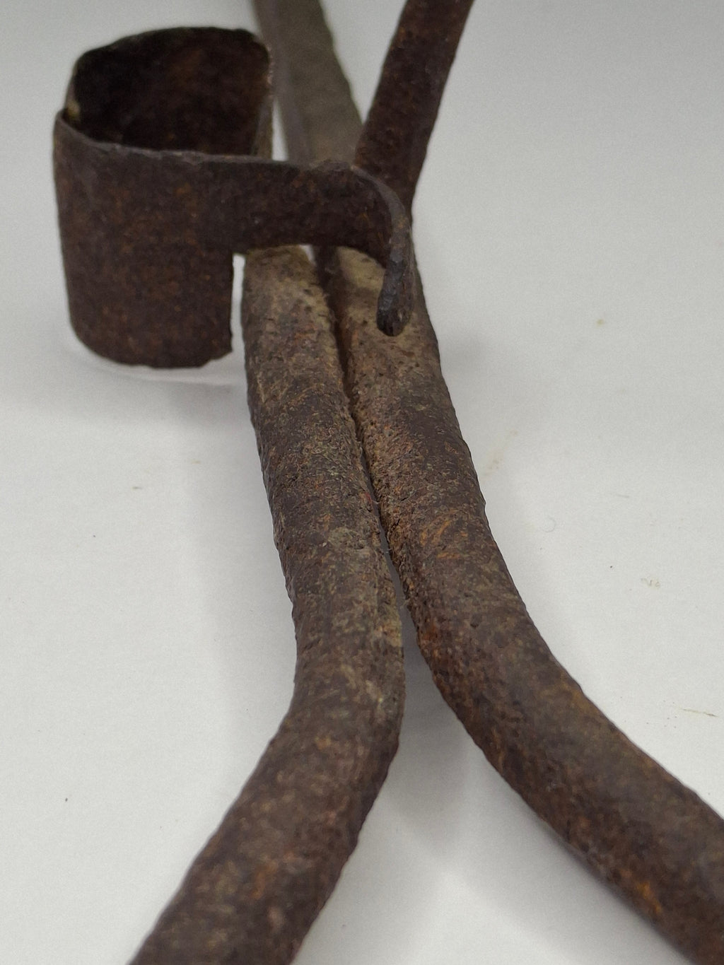 Antique 19.5" Extra Long Wrought Iron Sticking Tommy Mine Lamp Candle Holder 18th Century