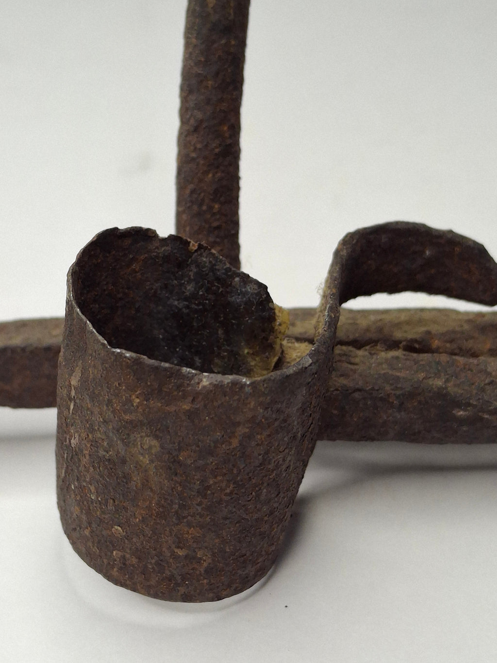 Antique 19.5" Extra Long Wrought Iron Sticking Tommy Mine Lamp Candle Holder 18th Century