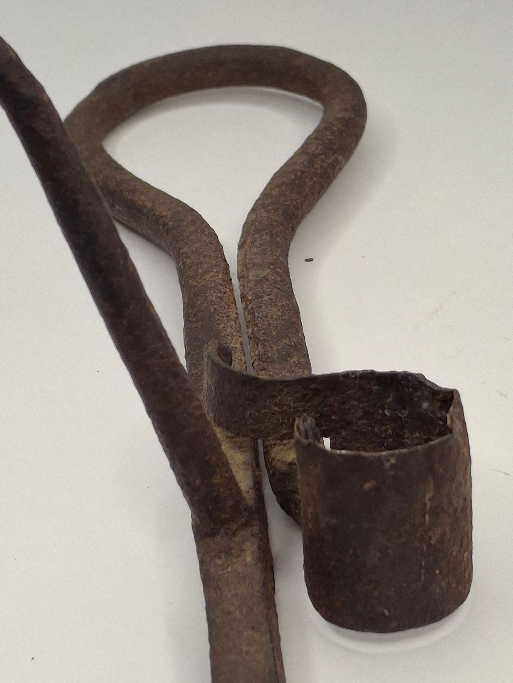 Antique 19.5" Extra Long Wrought Iron Sticking Tommy Mine Lamp Candle Holder 18th Century