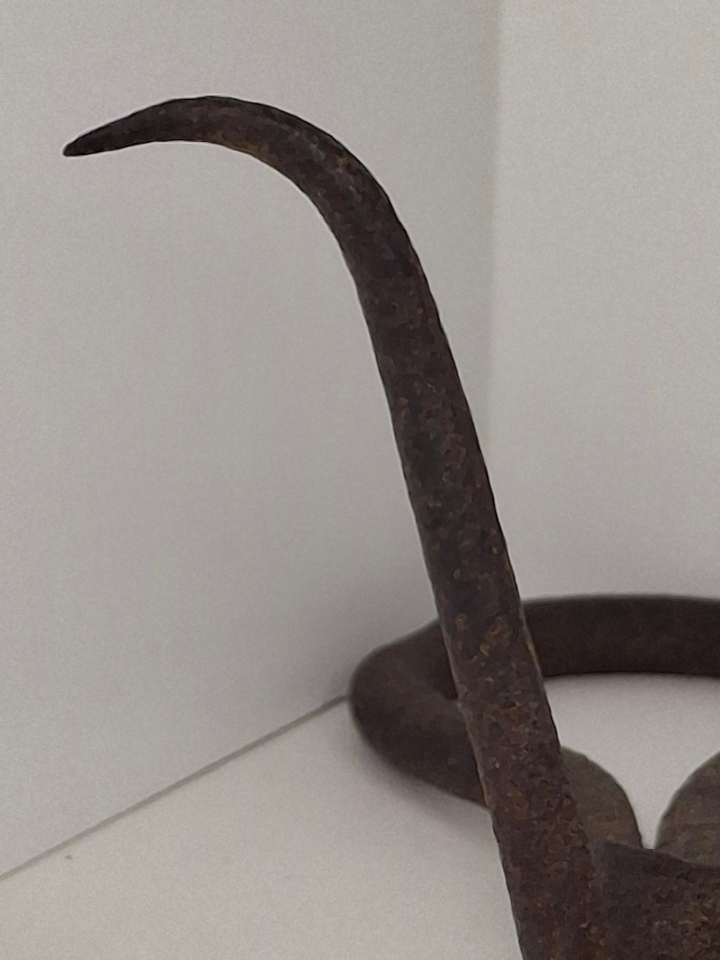 Antique 19.5" Extra Long Wrought Iron Sticking Tommy Mine Lamp Candle Holder 18th Century