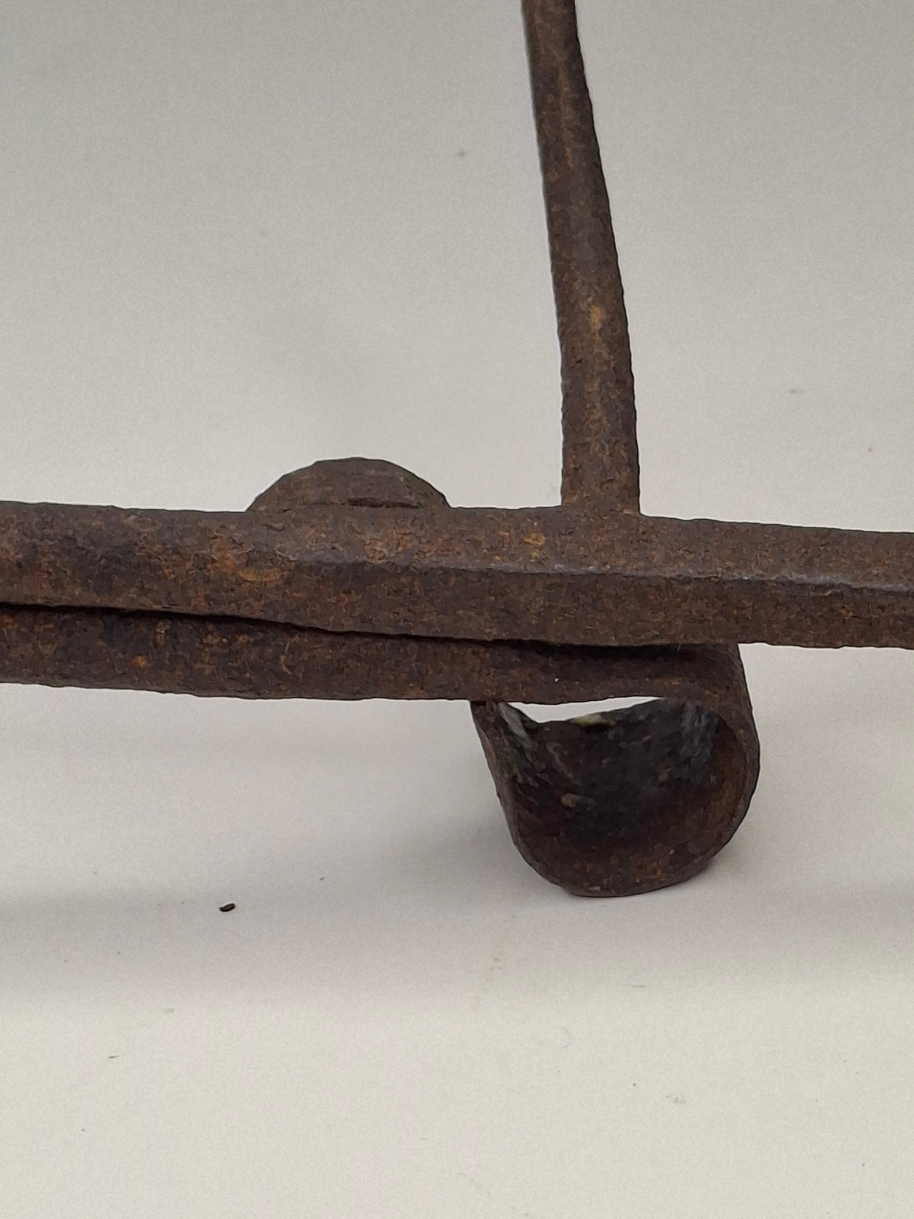 Antique 19.5" Extra Long Wrought Iron Sticking Tommy Mine Lamp Candle Holder 18th Century