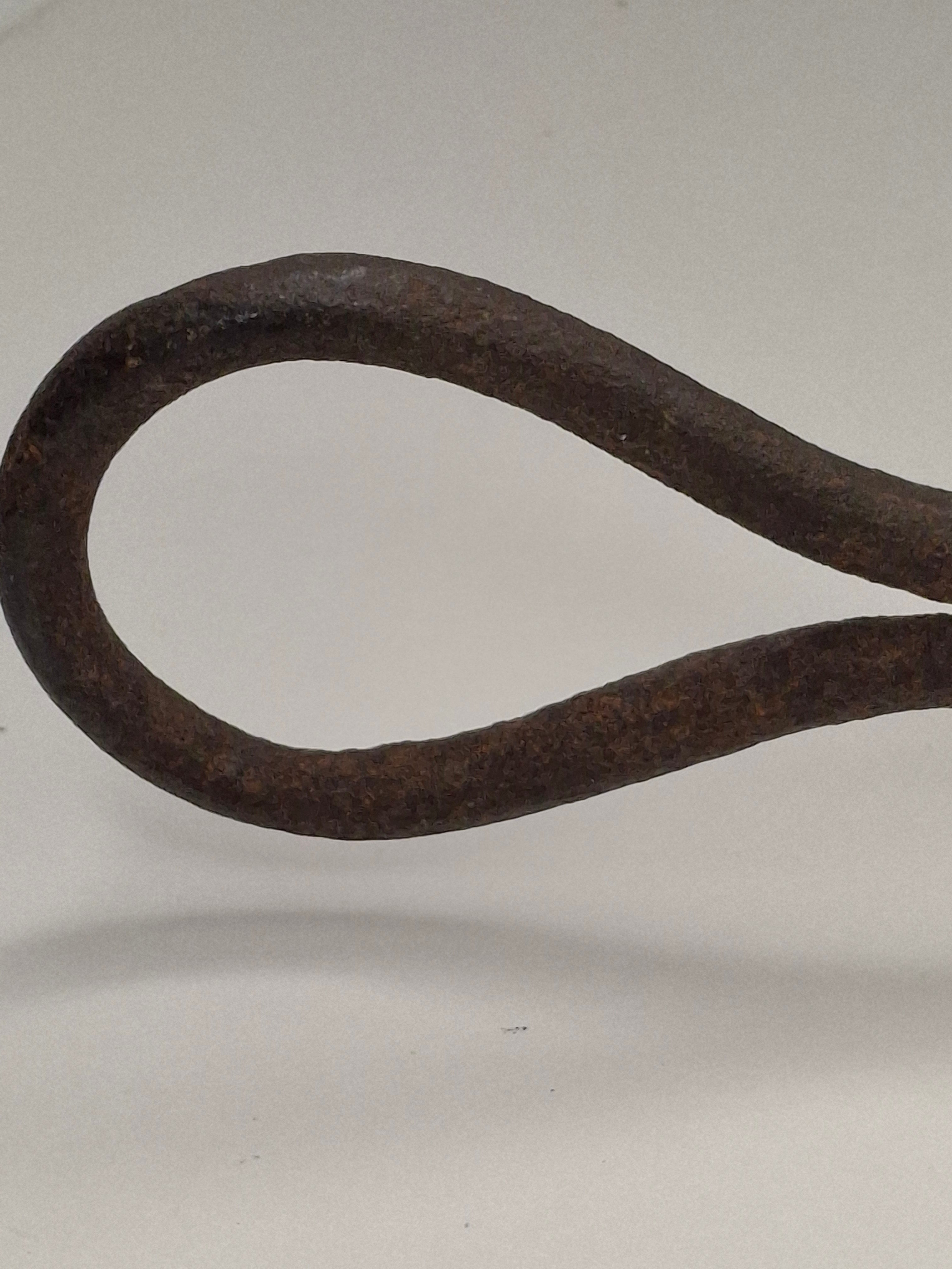 Antique 19.5" Extra Long Wrought Iron Sticking Tommy Mine Lamp Candle Holder 18th Century