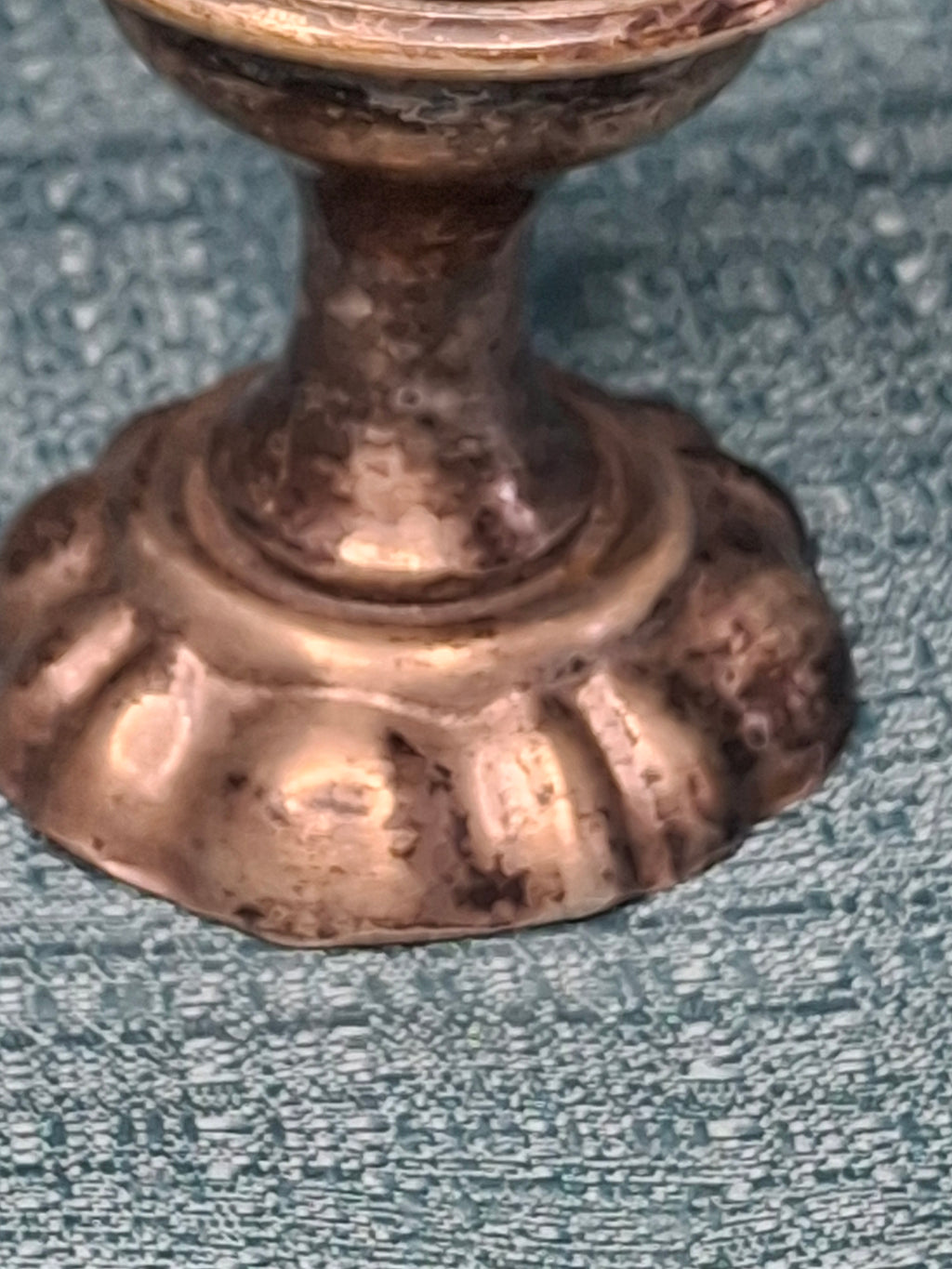 Antique 19thC Repoussé Besamim Spice Tower - Hebrew Inscription - Judaica Havdalah
