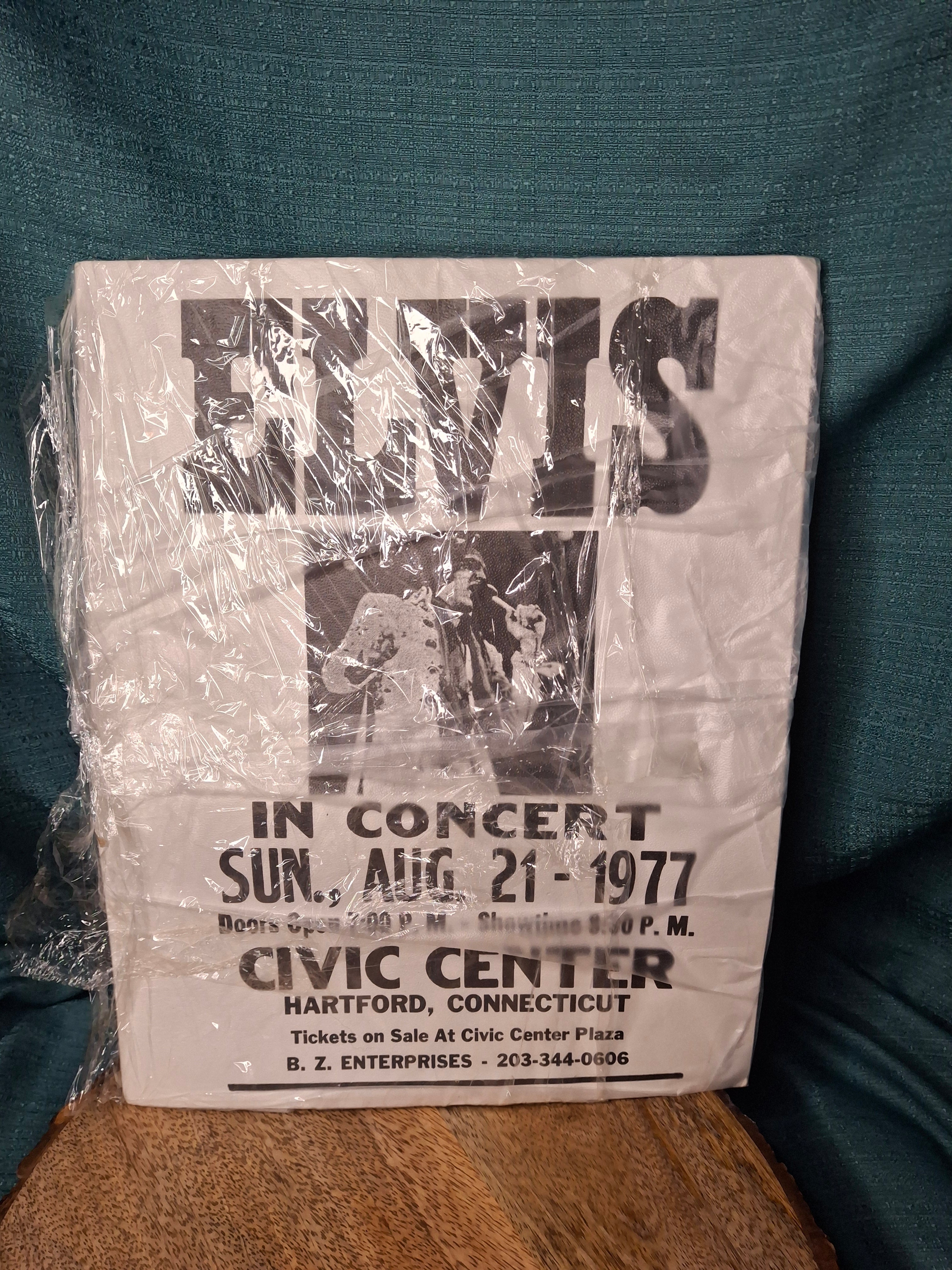 VINTAGE Elvis Presley 1977 Hartford Civic Center Concert Poster - Phantom Tour