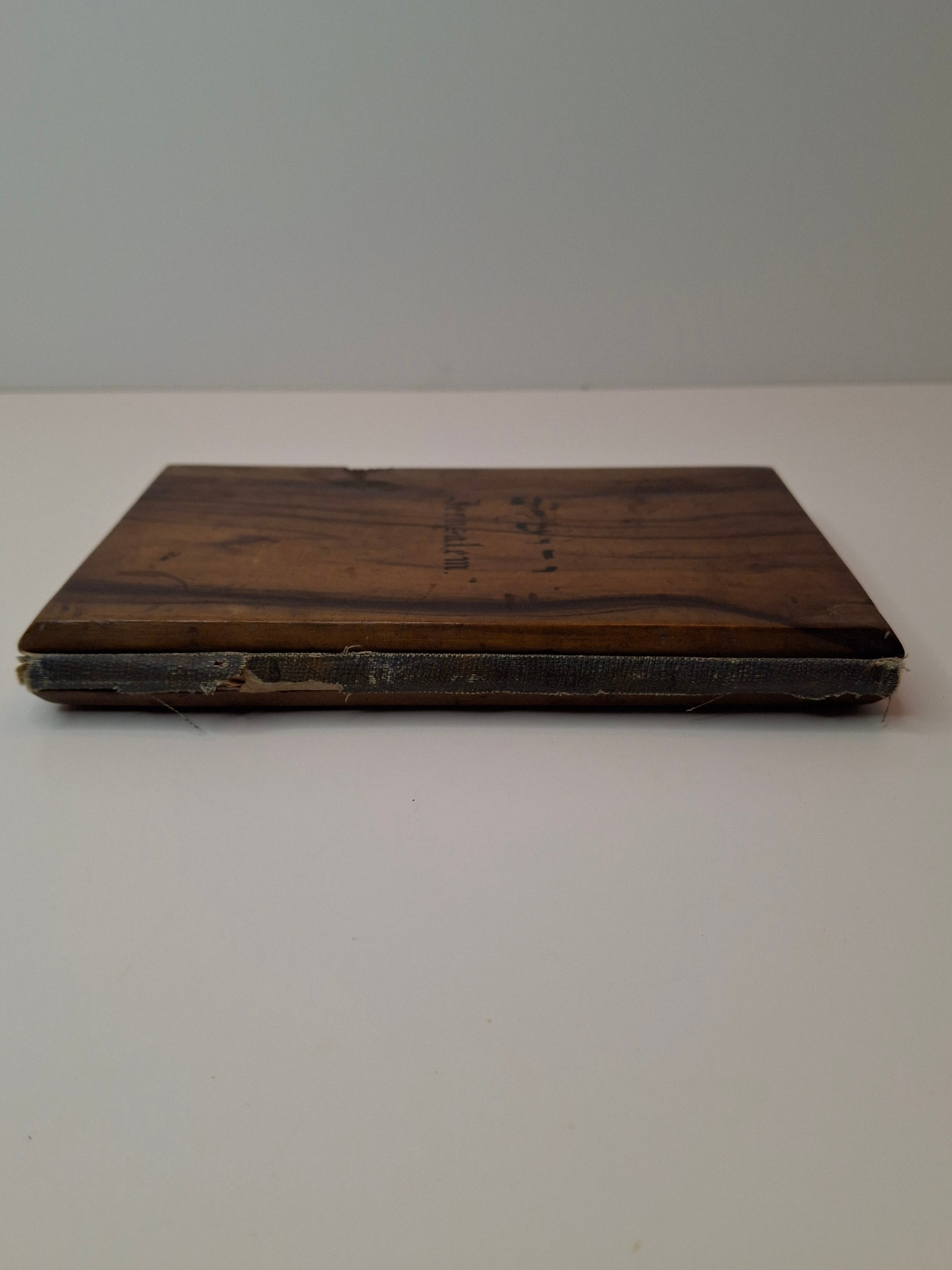 Rare 1897 Olive Wood Passover Haggadah Jerusalem Zuckerman Hebrew English Kirschenbaum