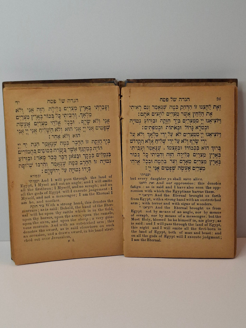 Rare 1897 Olive Wood Passover Haggadah Jerusalem Zuckerman Hebrew English Kirschenbaum