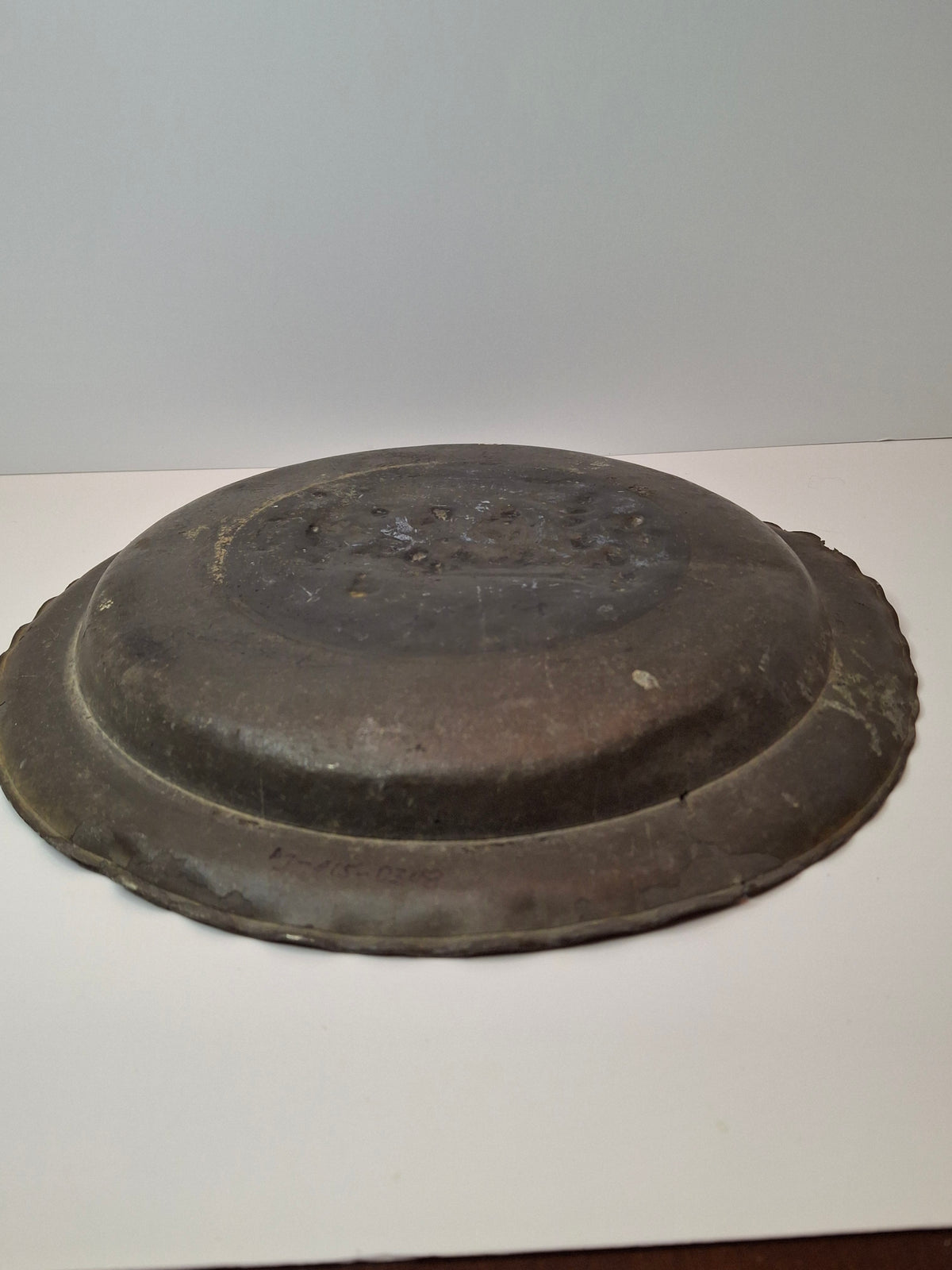 18th Century Continental Pewter Sukkot Festival Charger - Rare Sukkah Scene & Hebrew Calligraphy