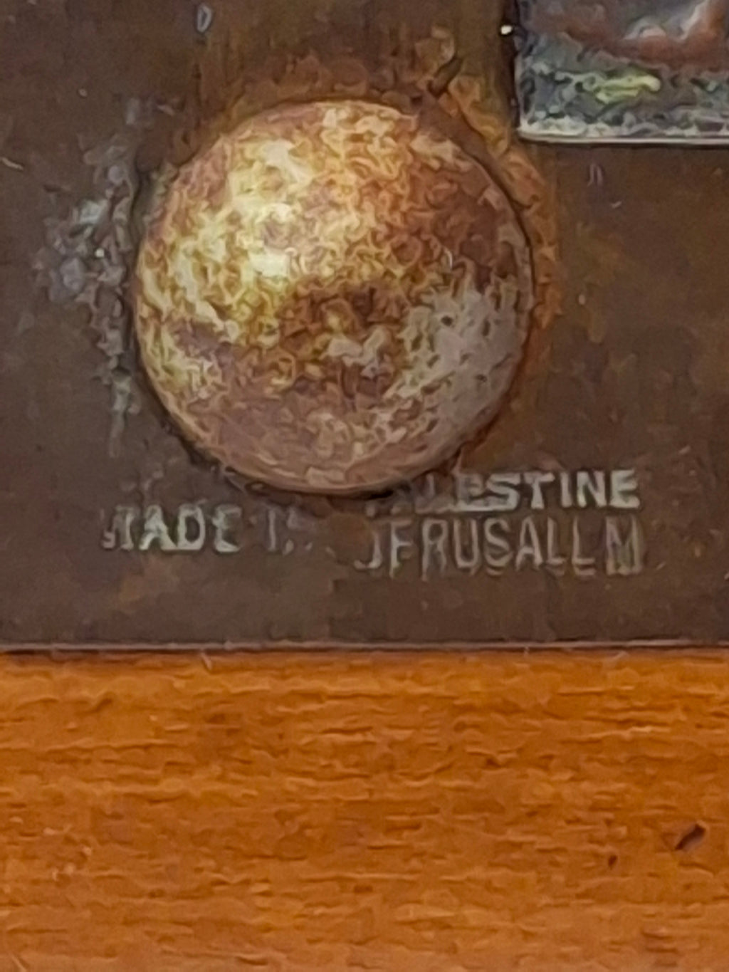 Antique Bezalel Jerusalem Copper Relief Plaque Western Wall Mandate Palestine c. 1920s Judaica