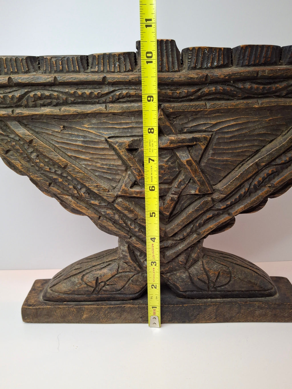 Vintage Hand Carved Wood Menorah High Relief Star of David Signed Sepe Judaica