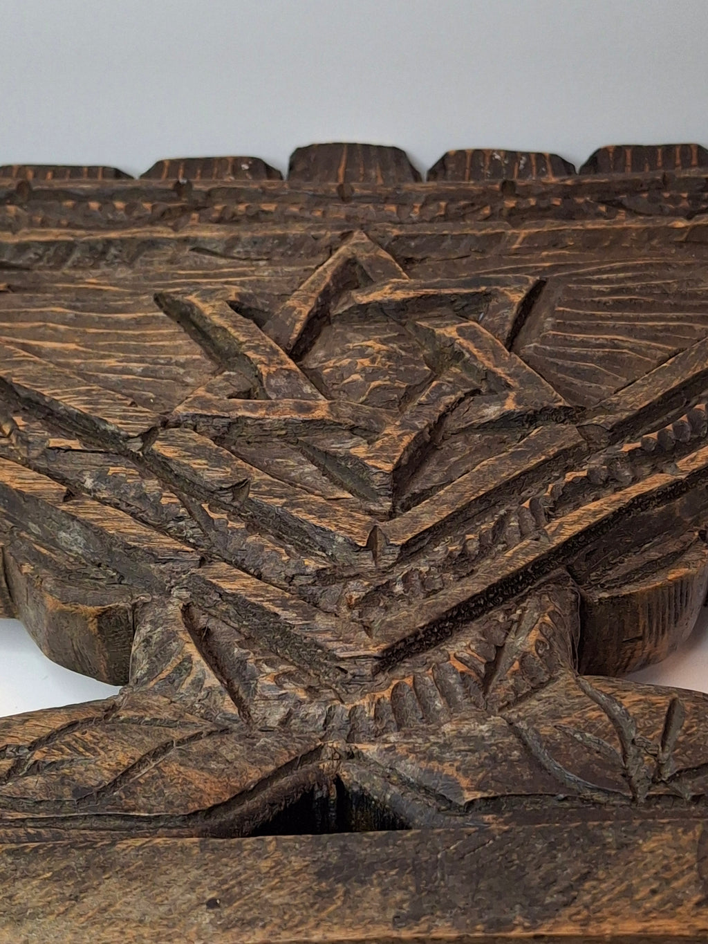 Vintage Hand Carved Wood Menorah High Relief Star of David Signed Sepe Judaica