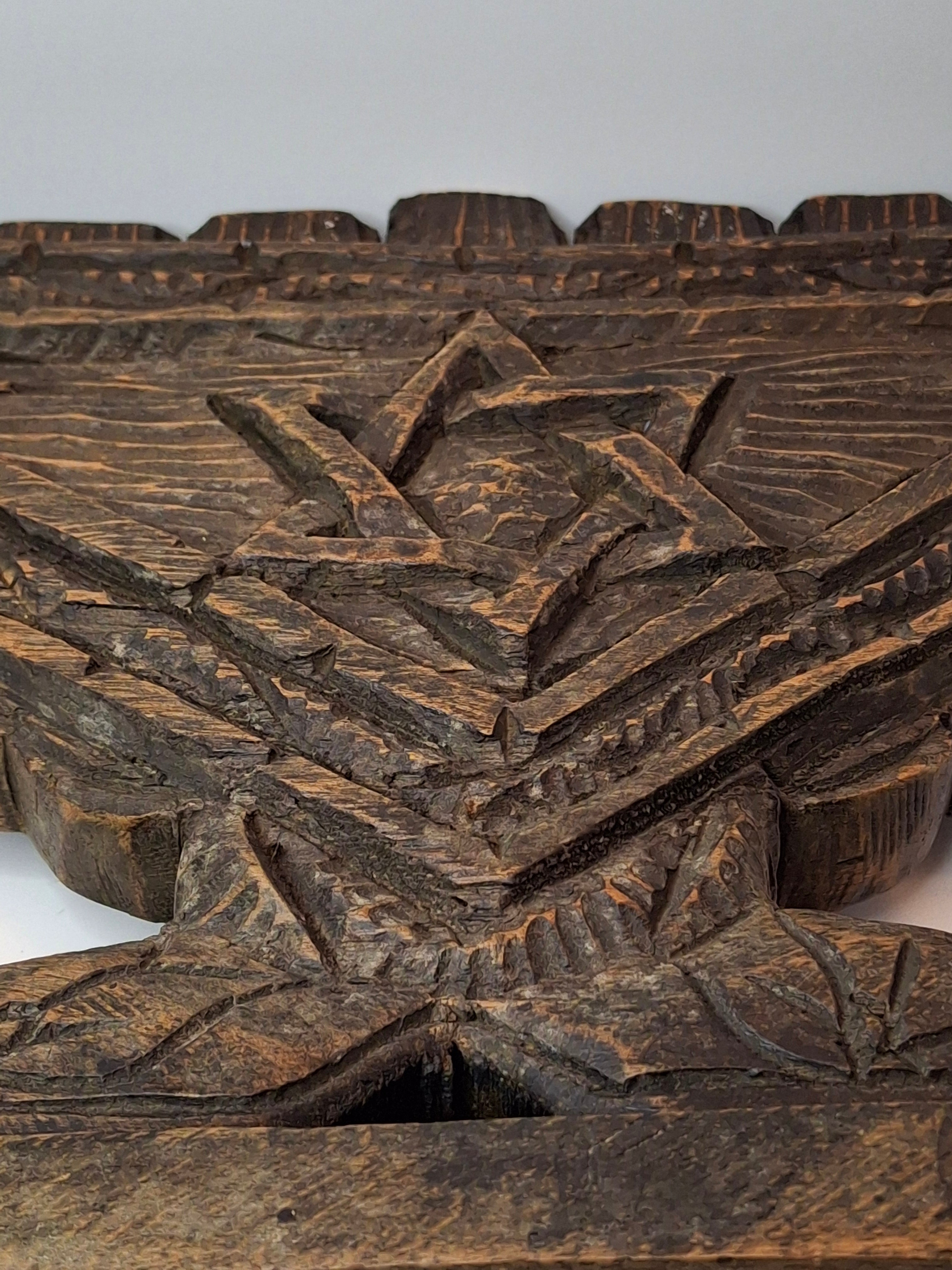 Vintage Hand Carved Wood Menorah High Relief Star of David Signed Sepe Judaica