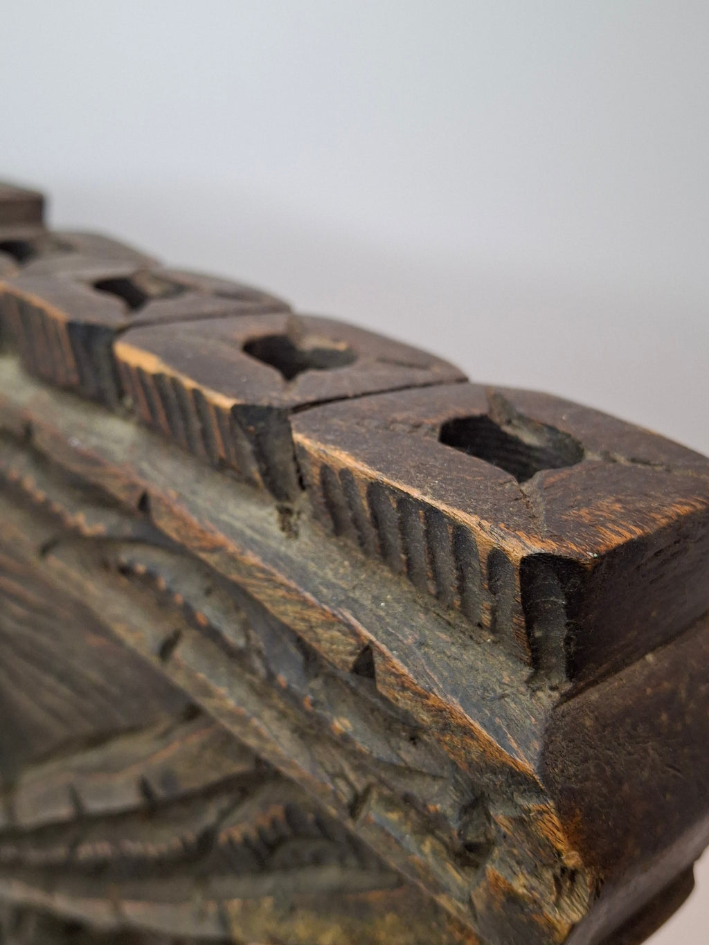 Vintage Hand Carved Wood Menorah High Relief Star of David Signed Sepe Judaica
