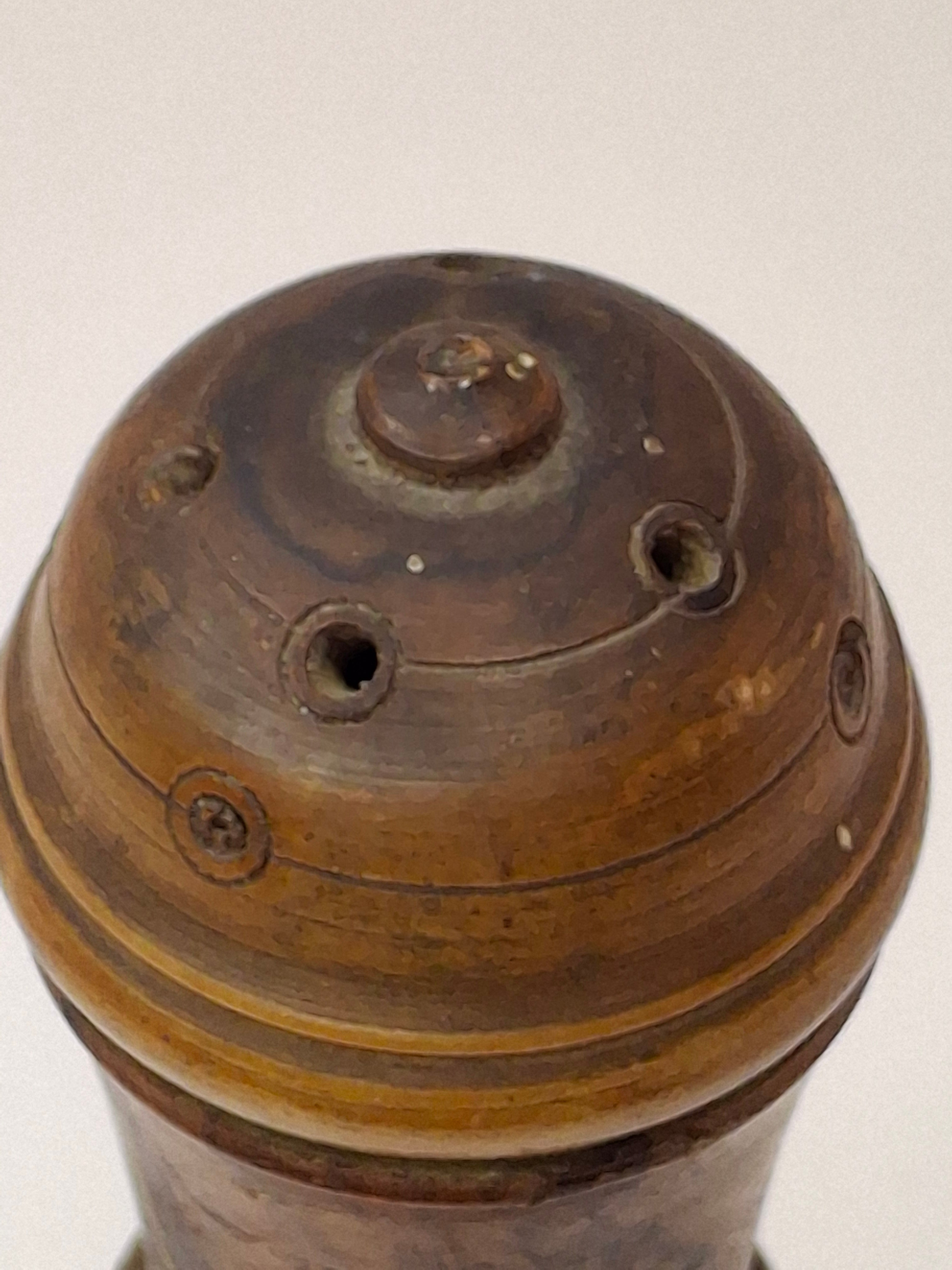 Antique Bezalel Jerusalem Olive Wood Spice Box Besamim Holder 1920s Palestine Era