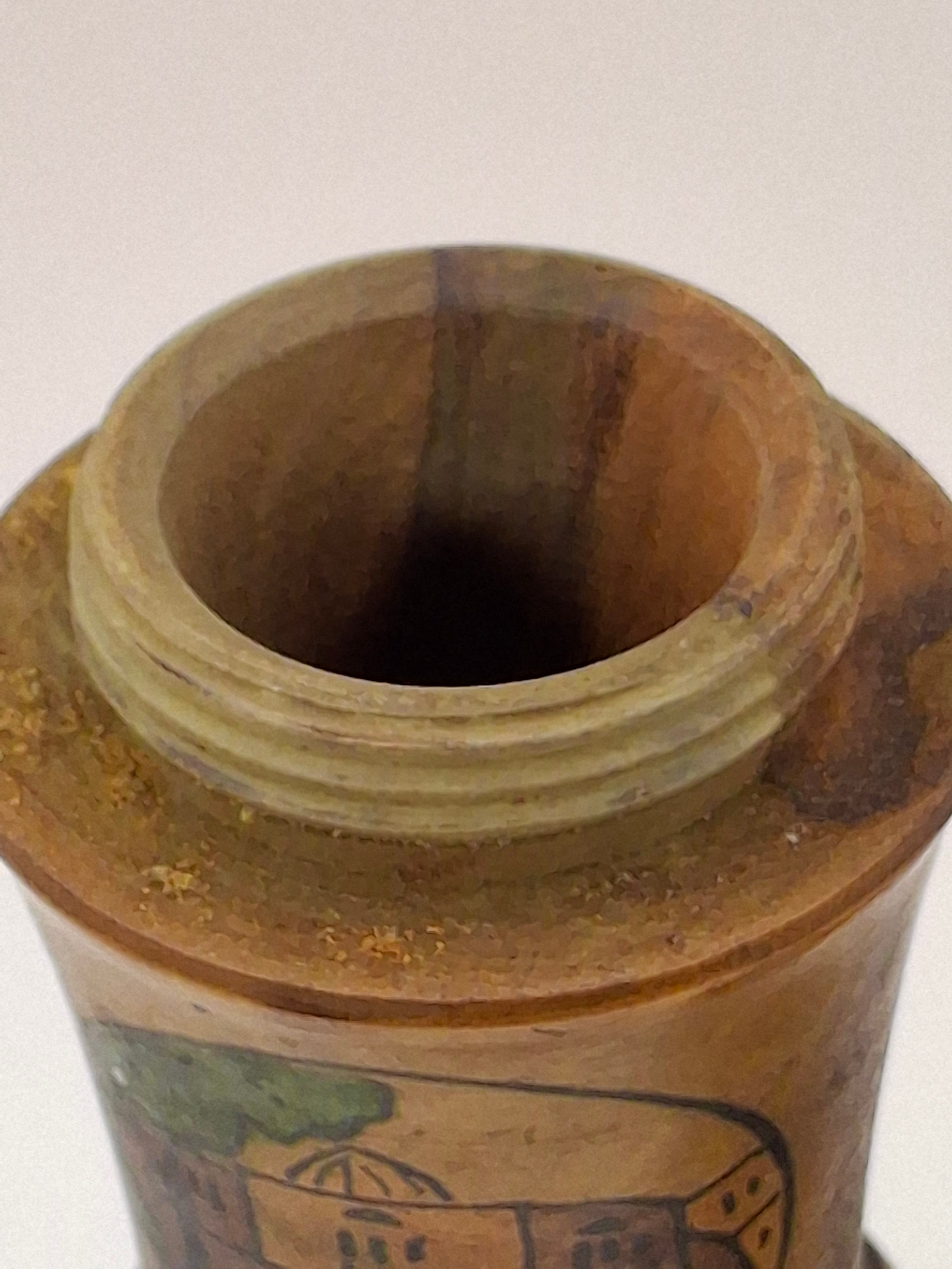 Antique Bezalel Jerusalem Olive Wood Spice Box Besamim Holder 1920s Palestine Era