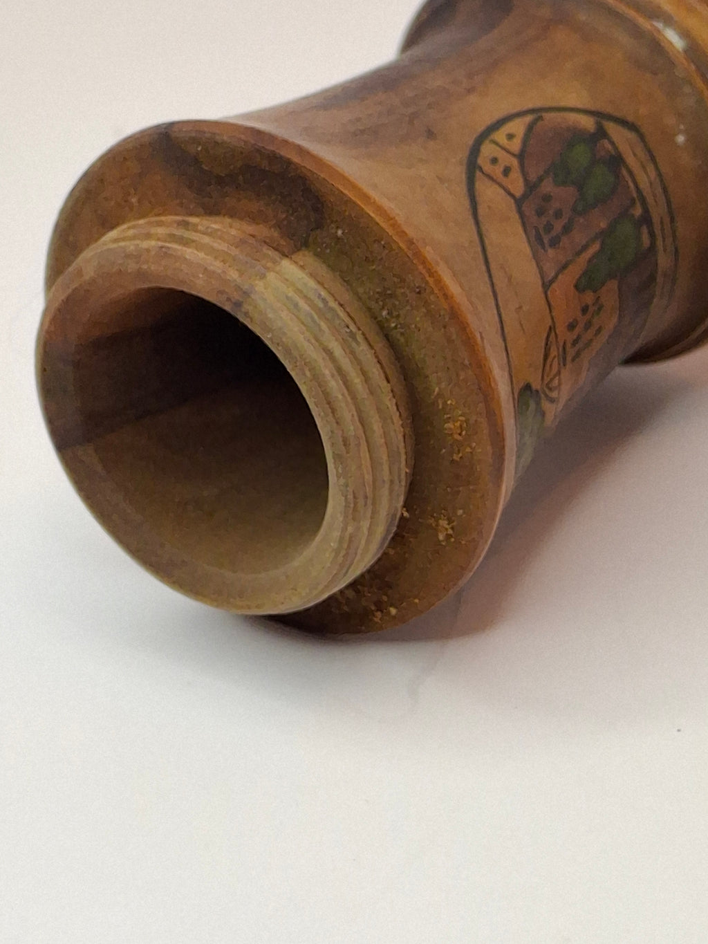 Antique Bezalel Jerusalem Olive Wood Spice Box Besamim Holder 1920s Palestine Era