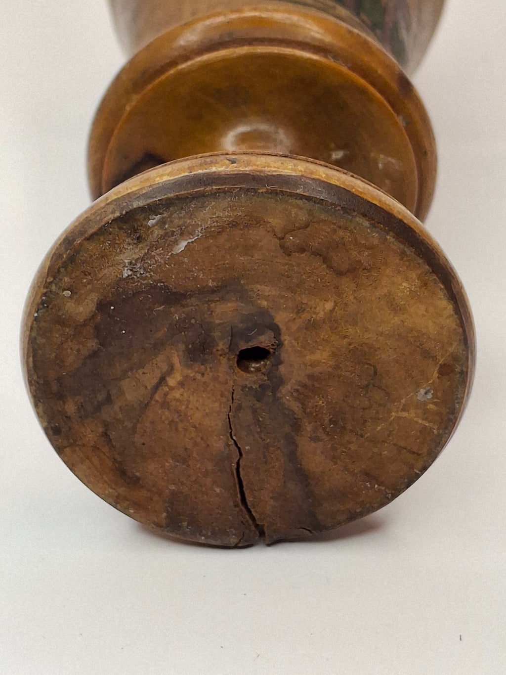 Antique Bezalel Jerusalem Olive Wood Spice Box Besamim Holder 1920s Palestine Era