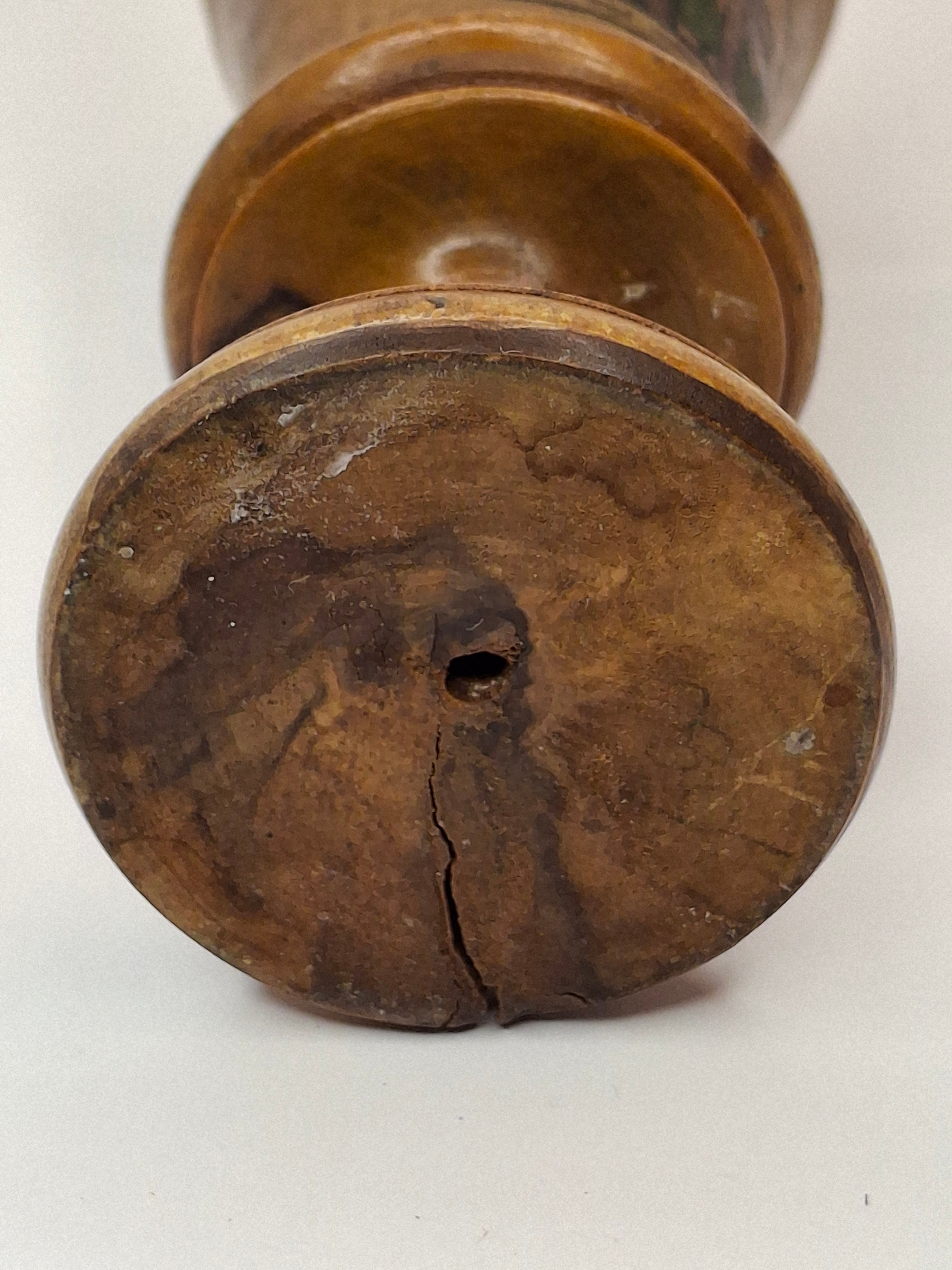 Antique Bezalel Jerusalem Olive Wood Spice Box Besamim Holder 1920s Palestine Era