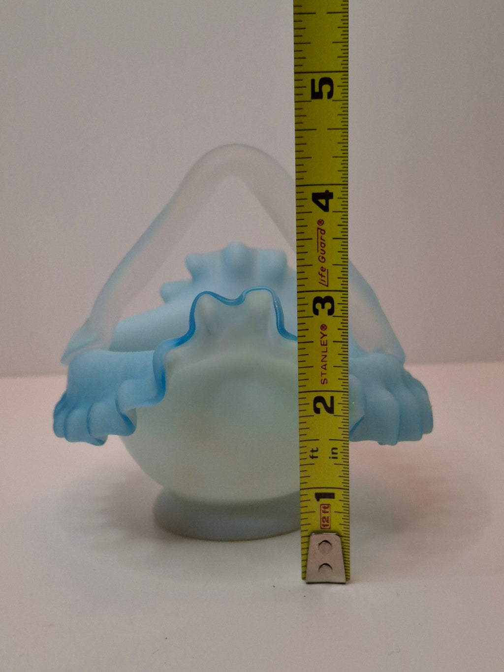 Antique Stevens & Williams Blue Cased Art Glass Bride Basket Rough Pontil 365nm Glow