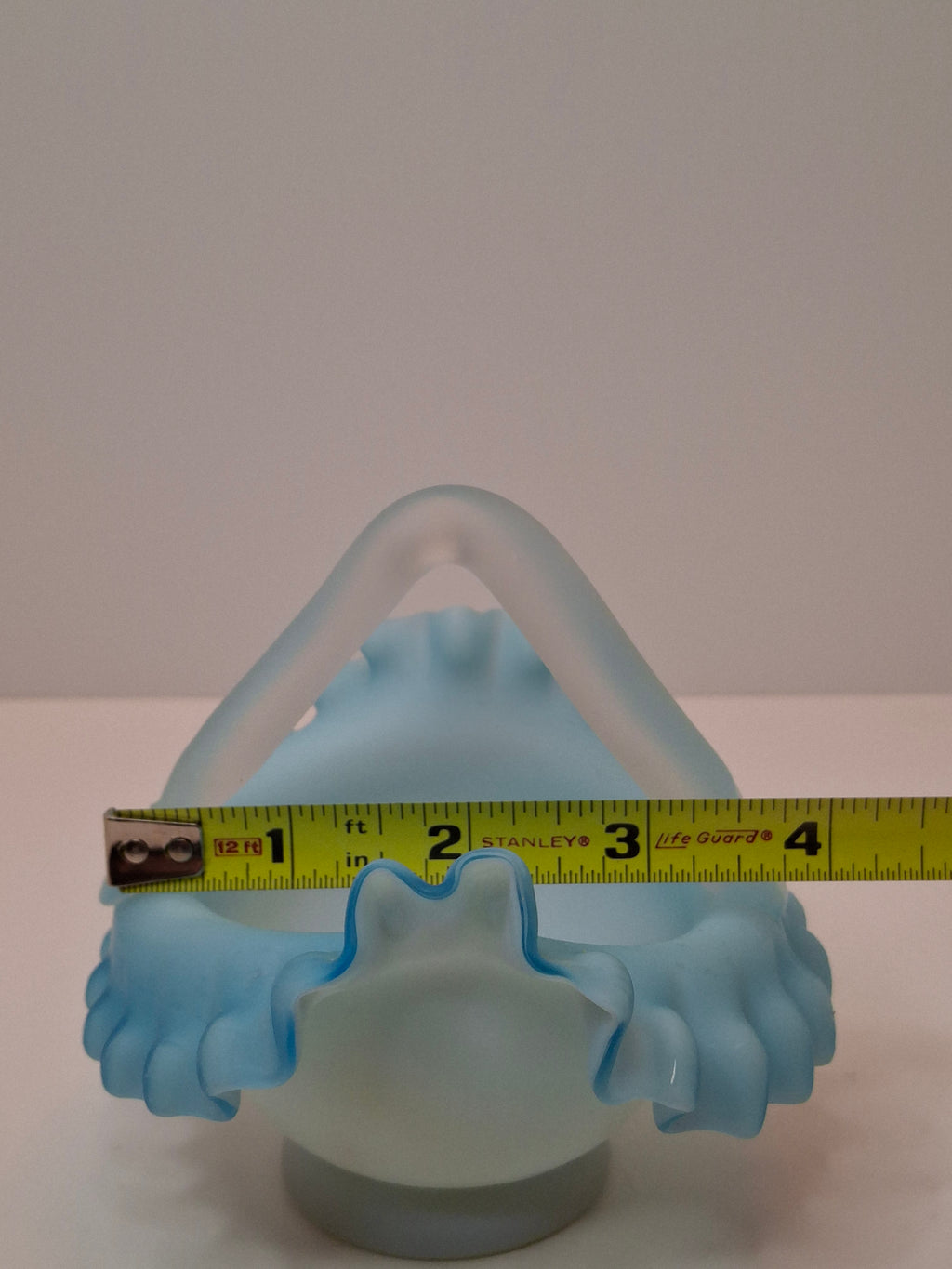 Antique Stevens & Williams Blue Cased Art Glass Bride Basket Rough Pontil 365nm Glow
