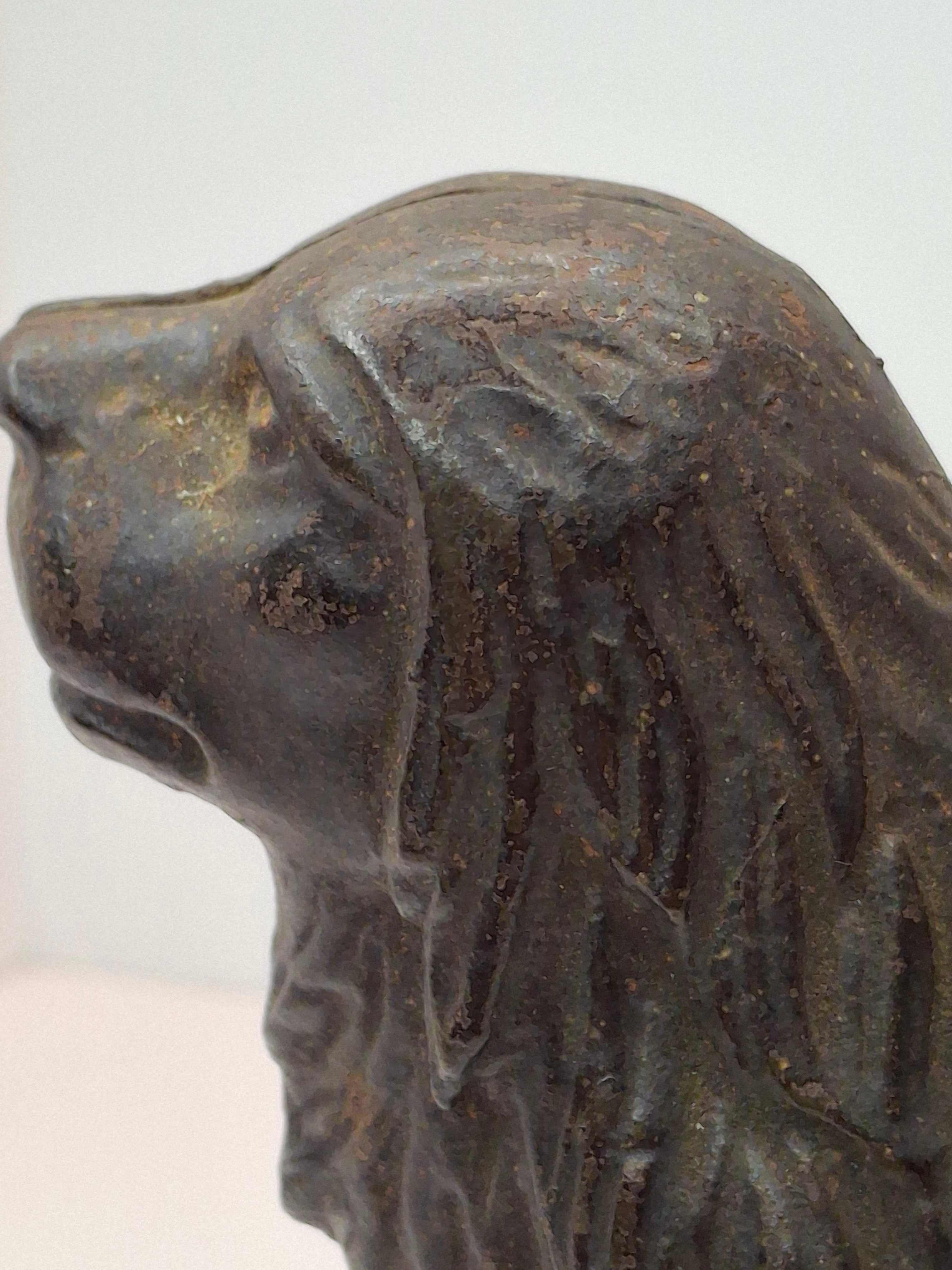 Antique A.C. Williams Cast Iron St. Bernard Dog with Pack Still Bank c. 1910