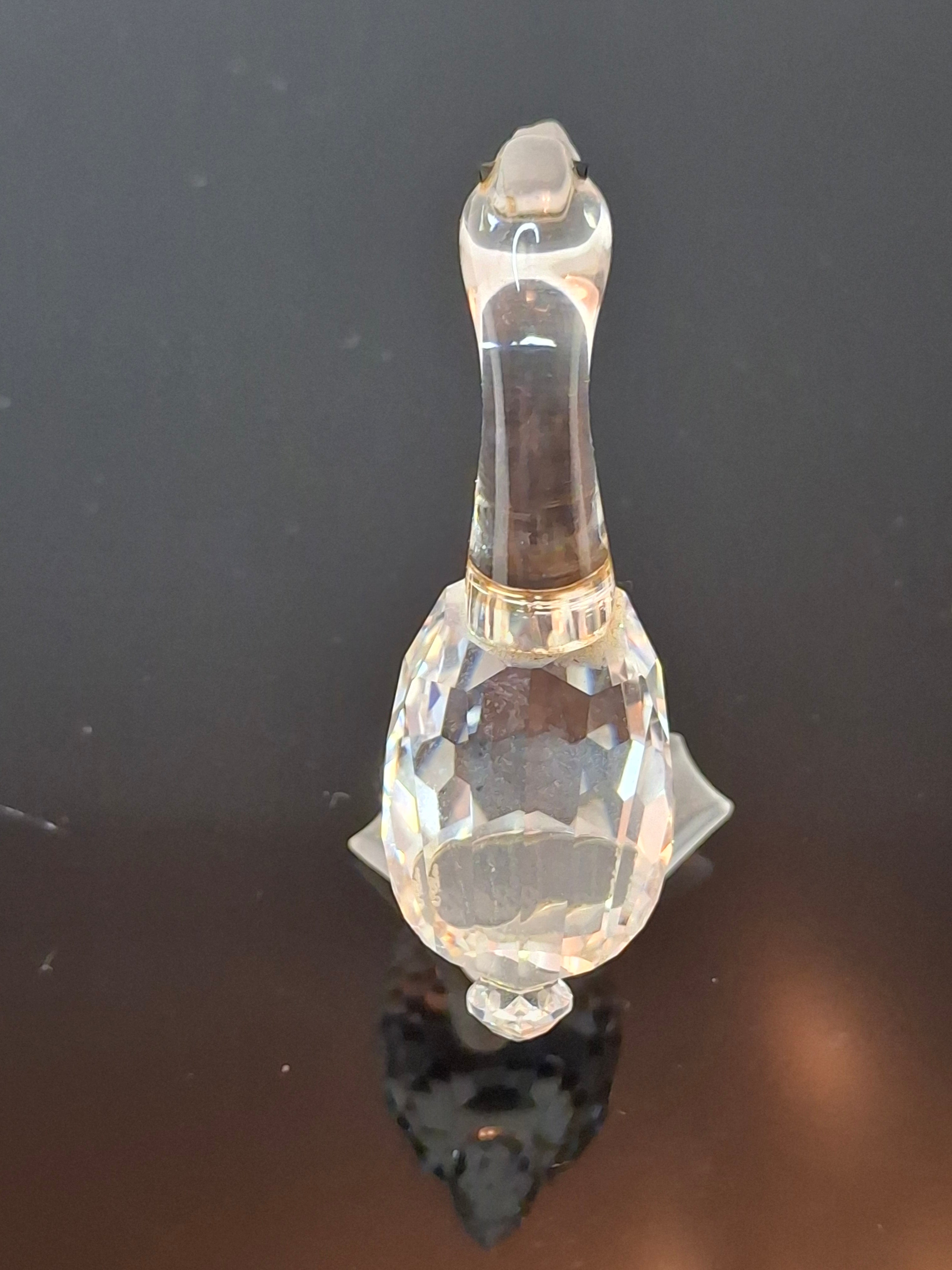 Retired Swarovski Crystal Mother Goose Figurine - Frosted Feet & Beak - 7613 NR 000 001 - Austria