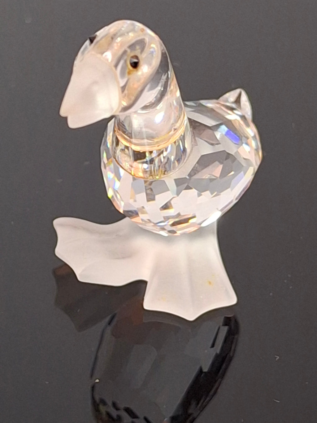 Retired Swarovski Crystal Mother Goose Figurine - Frosted Feet & Beak - 7613 NR 000 001 - Austria