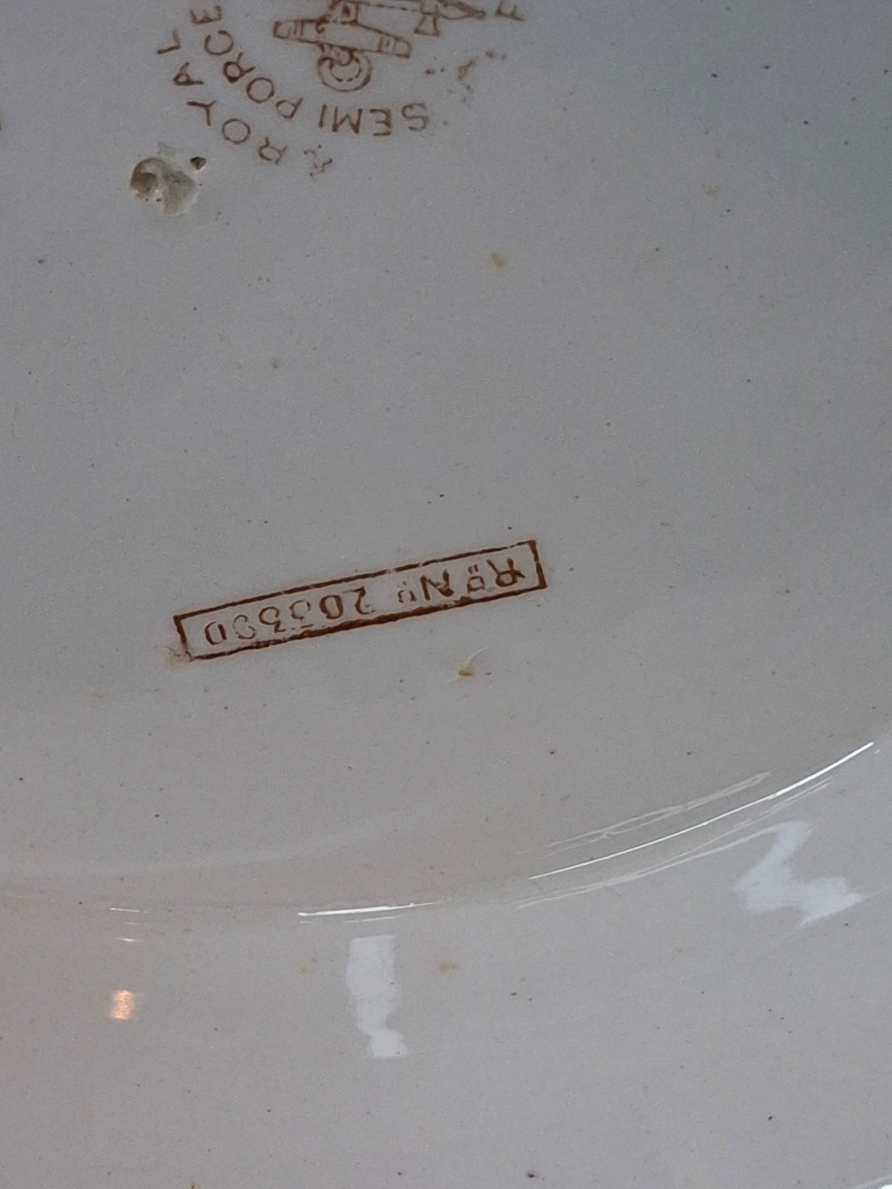 Antique Furnivals Rustic Punch Bowl 1893 Royal Semi Porcelain Brown Transferware 16"