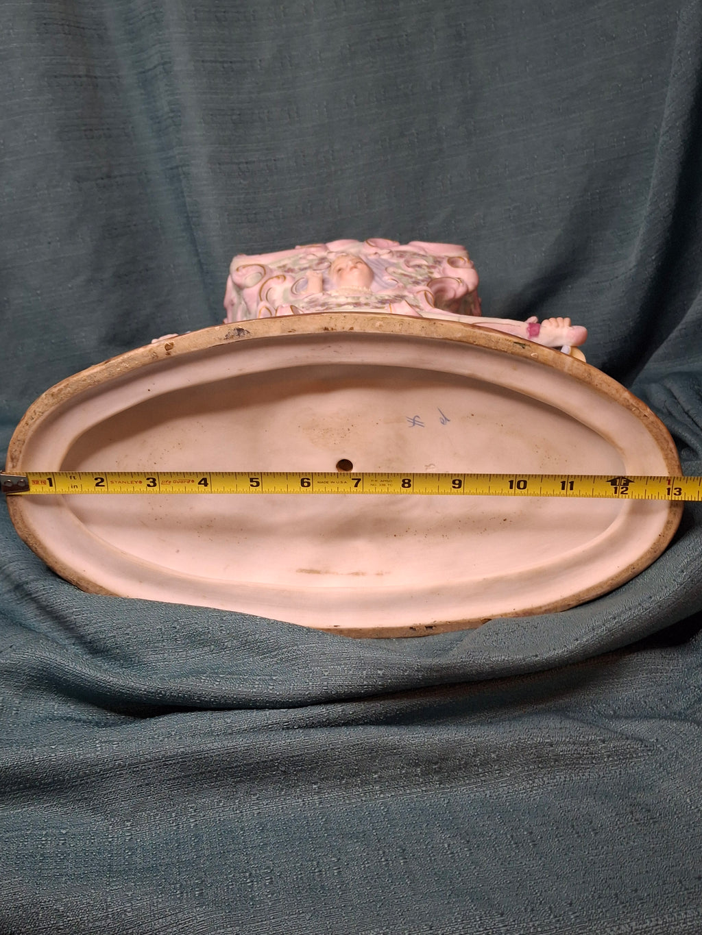 Antique Heubach Bisque Porcelain Centerpiece Cherub Figural Large Vase Mold 173