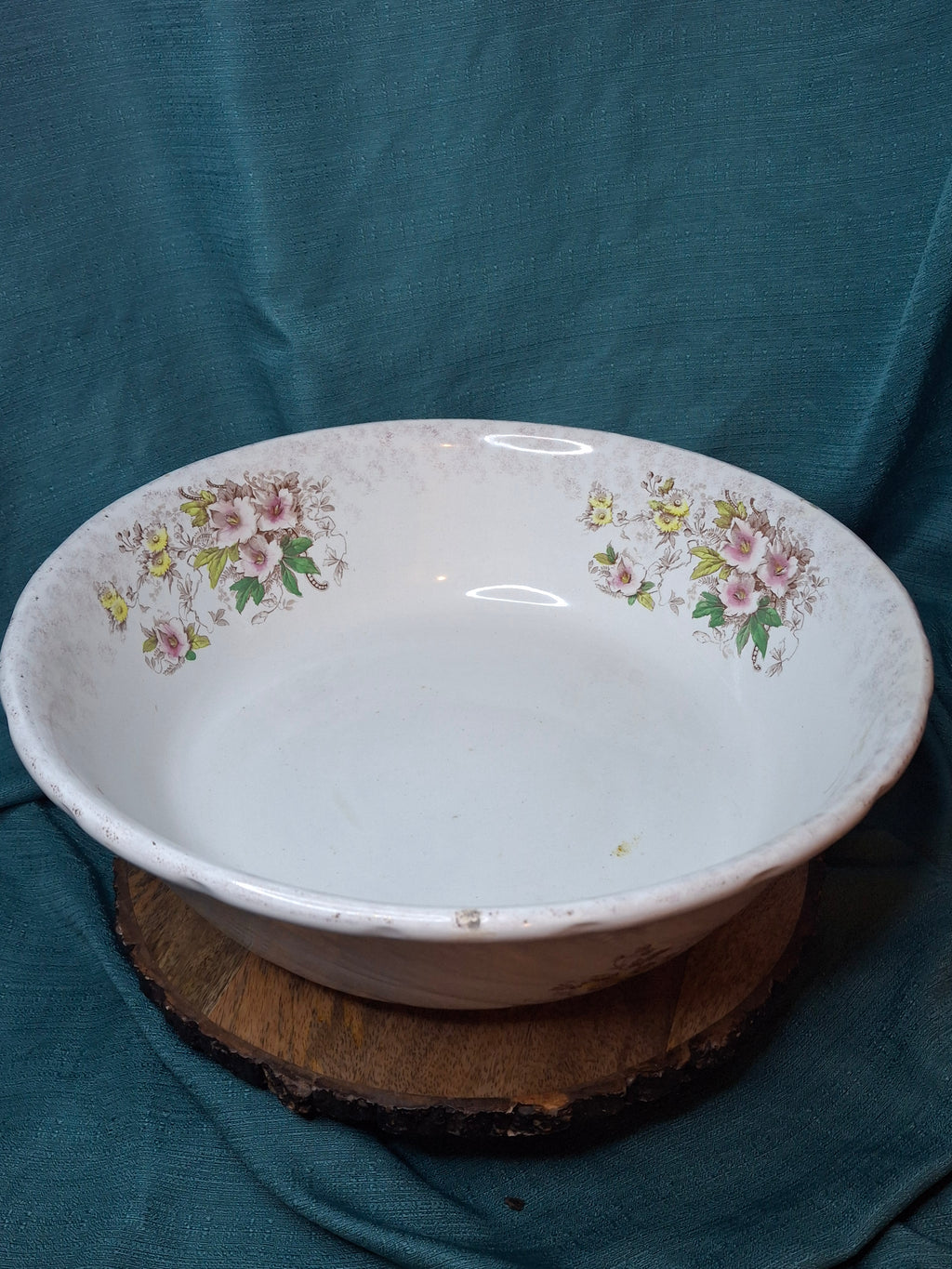 Antique T.R. Boote English Ironstone Wash Basin & Pitcher Set, Defender Pattern