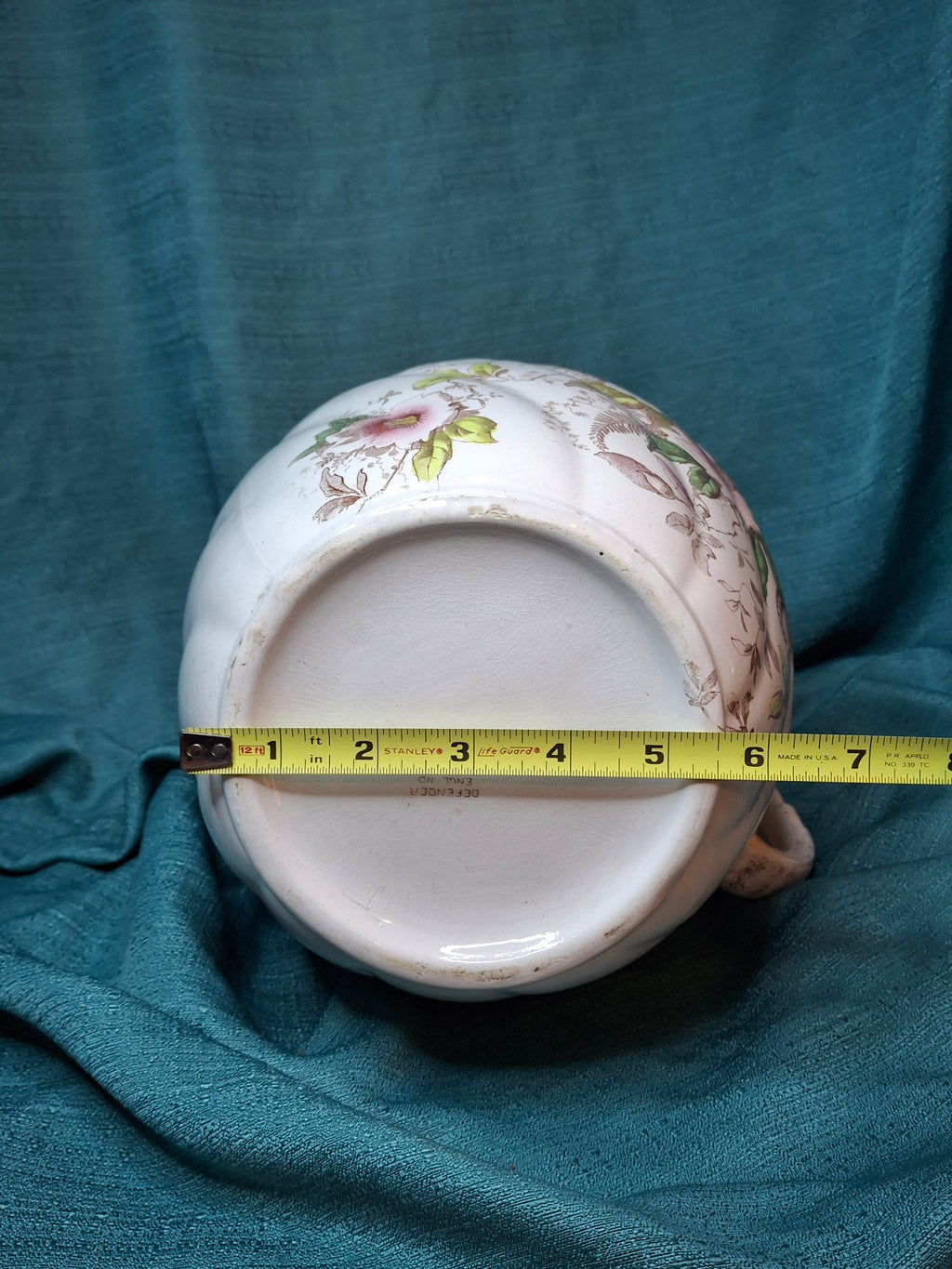 Antique T.R. Boote English Ironstone Wash Basin & Pitcher Set, Defender Pattern