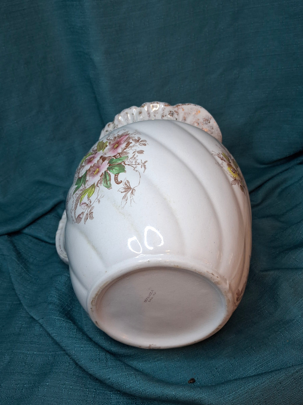 Antique T.R. Boote English Ironstone Wash Basin & Pitcher Set, Defender Pattern