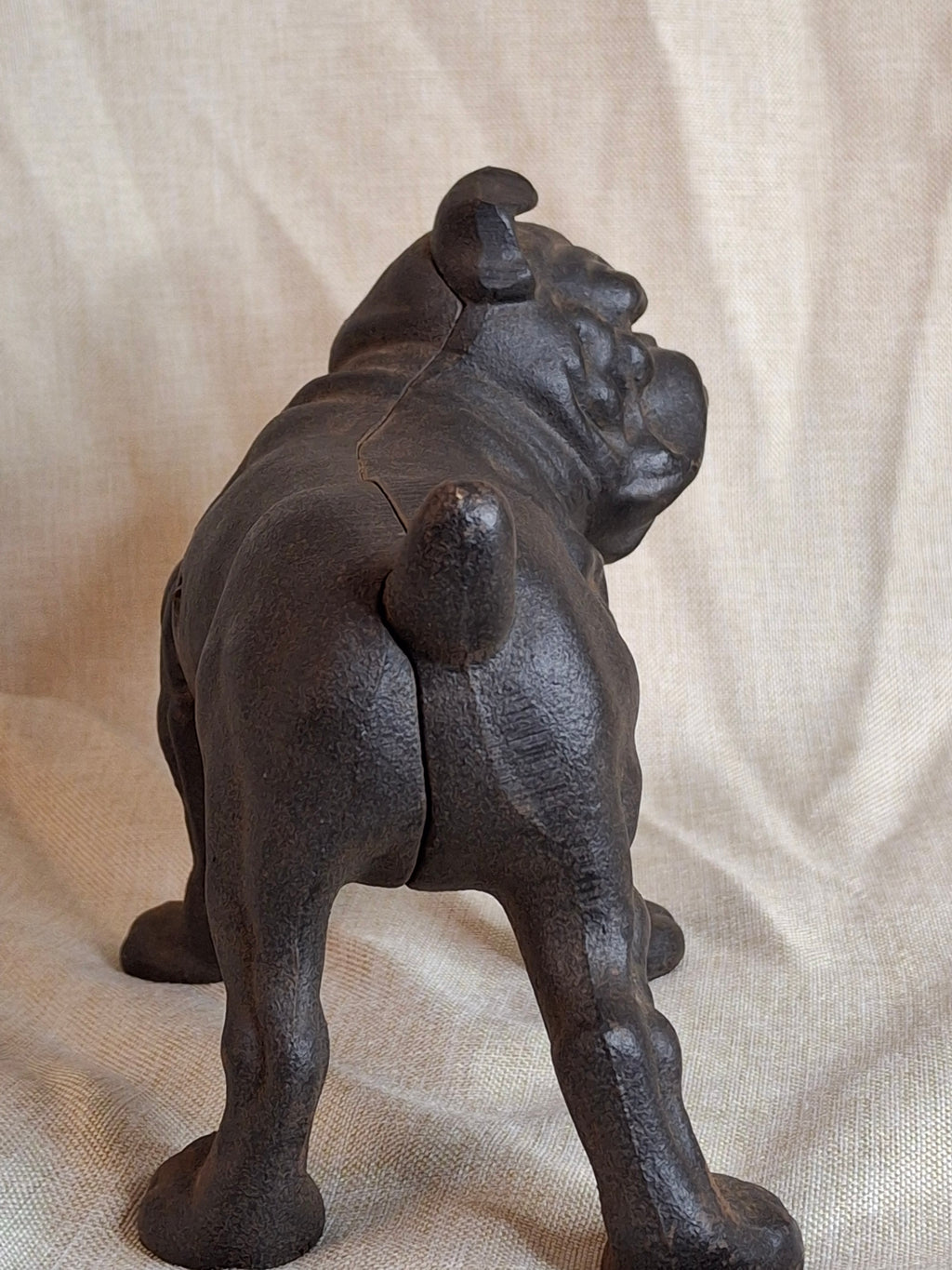 Antique Hubley Cast Iron Standing Bulldog Penny Bank No. 826 c. 1910 - 5.5" Tall