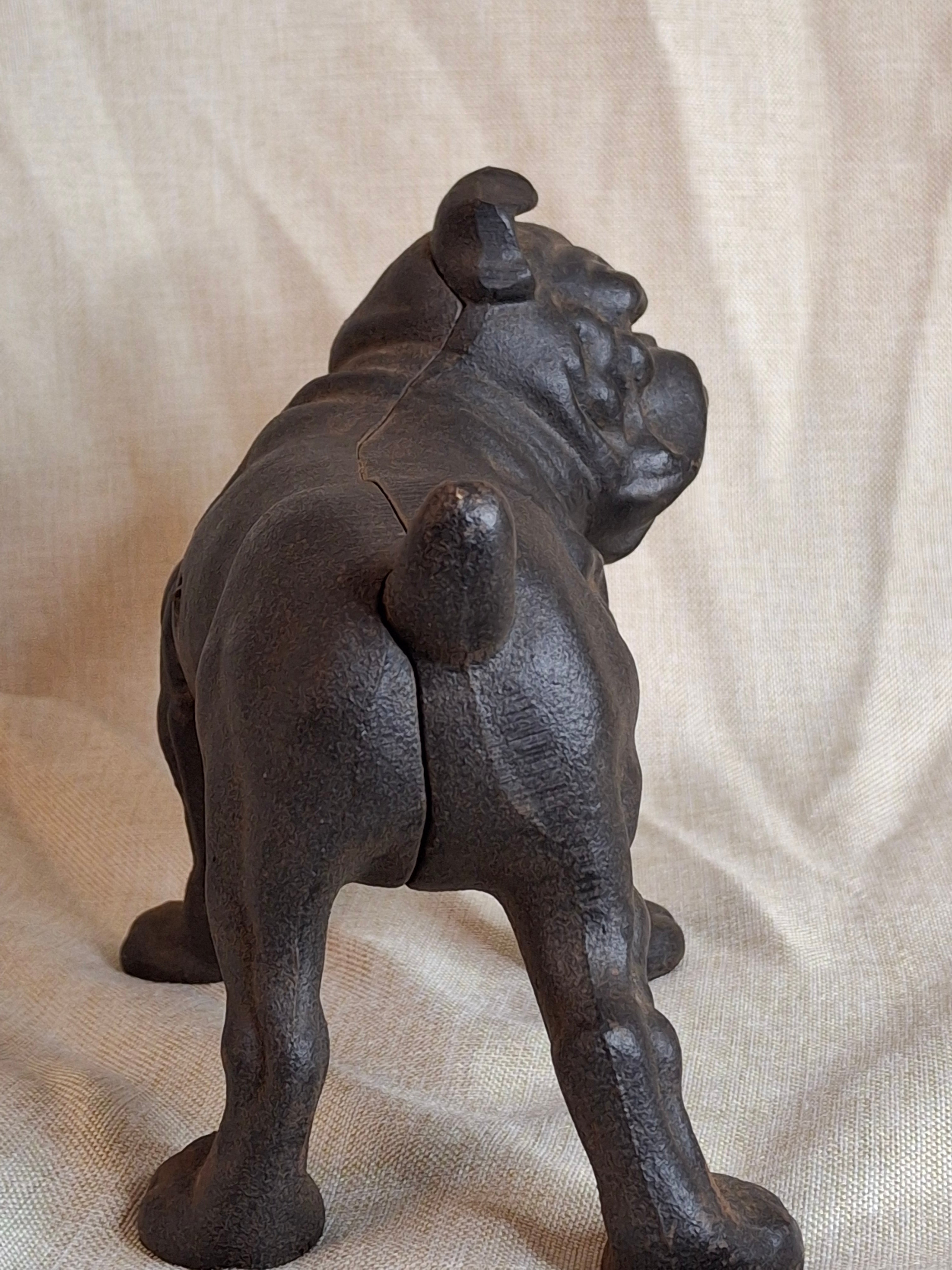Antique Hubley Cast Iron Standing Bulldog Penny Bank No. 826 c. 1910 - 5.5" Tall