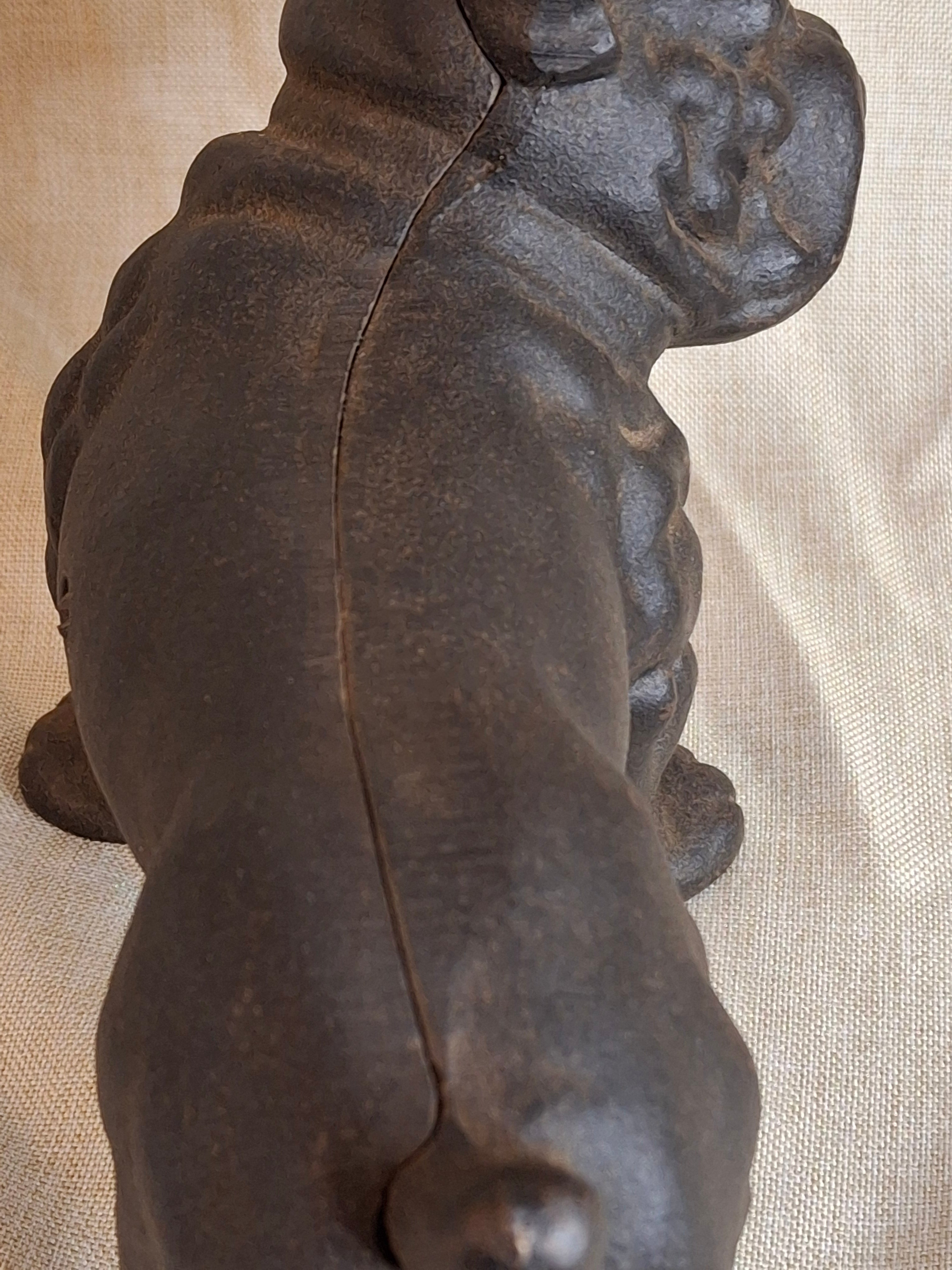 Antique Hubley Cast Iron Standing Bulldog Penny Bank No. 826 c. 1910 - 5.5" Tall