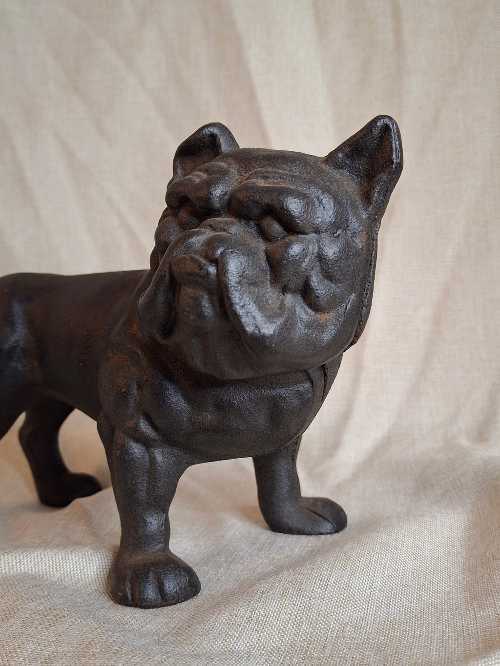 Antique Hubley Cast Iron Standing Bulldog Penny Bank No. 826 c. 1910 - 5.5" Tall