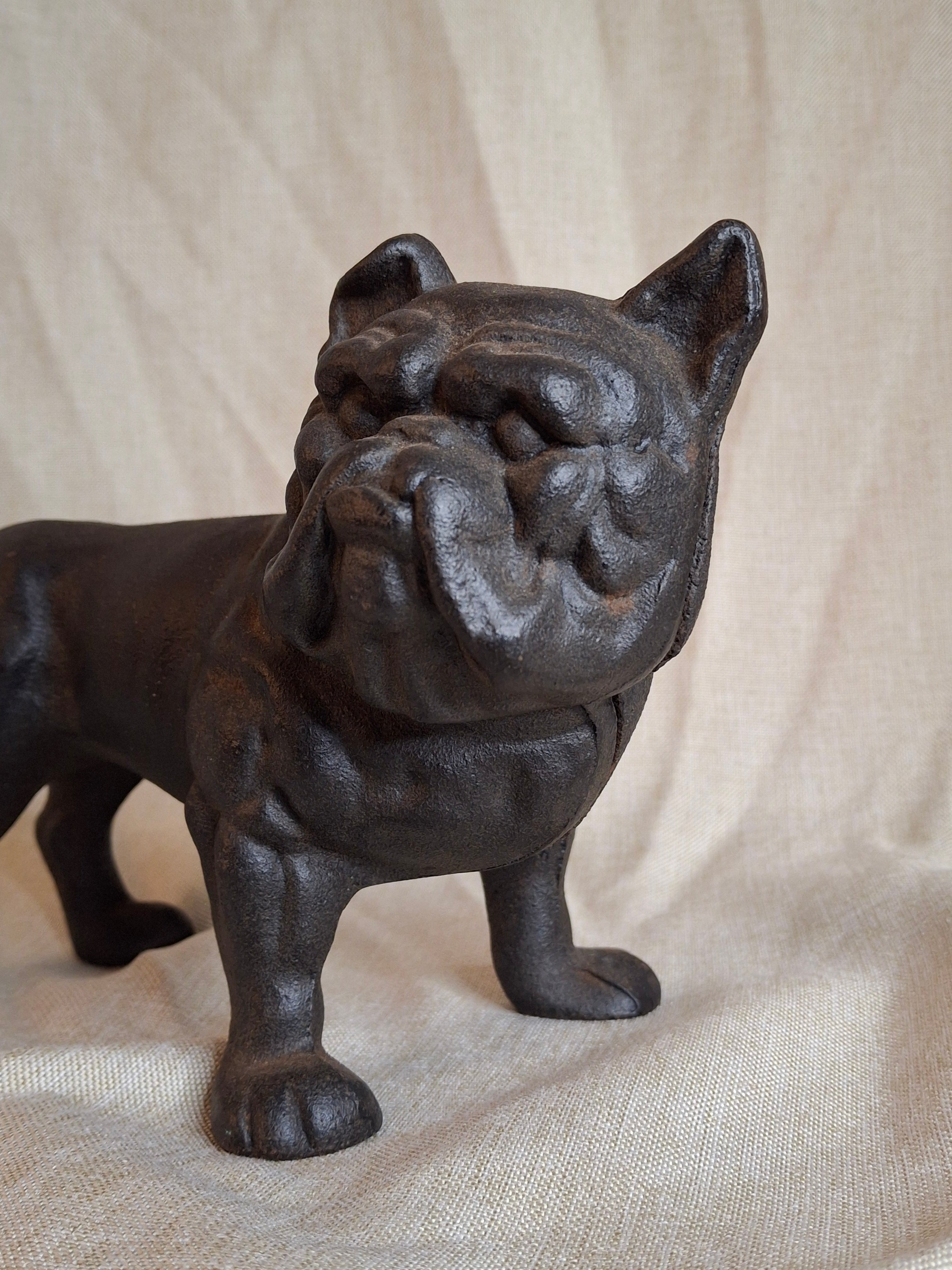 Antique Hubley Cast Iron Standing Bulldog Penny Bank No. 826 c. 1910 - 5.5" Tall
