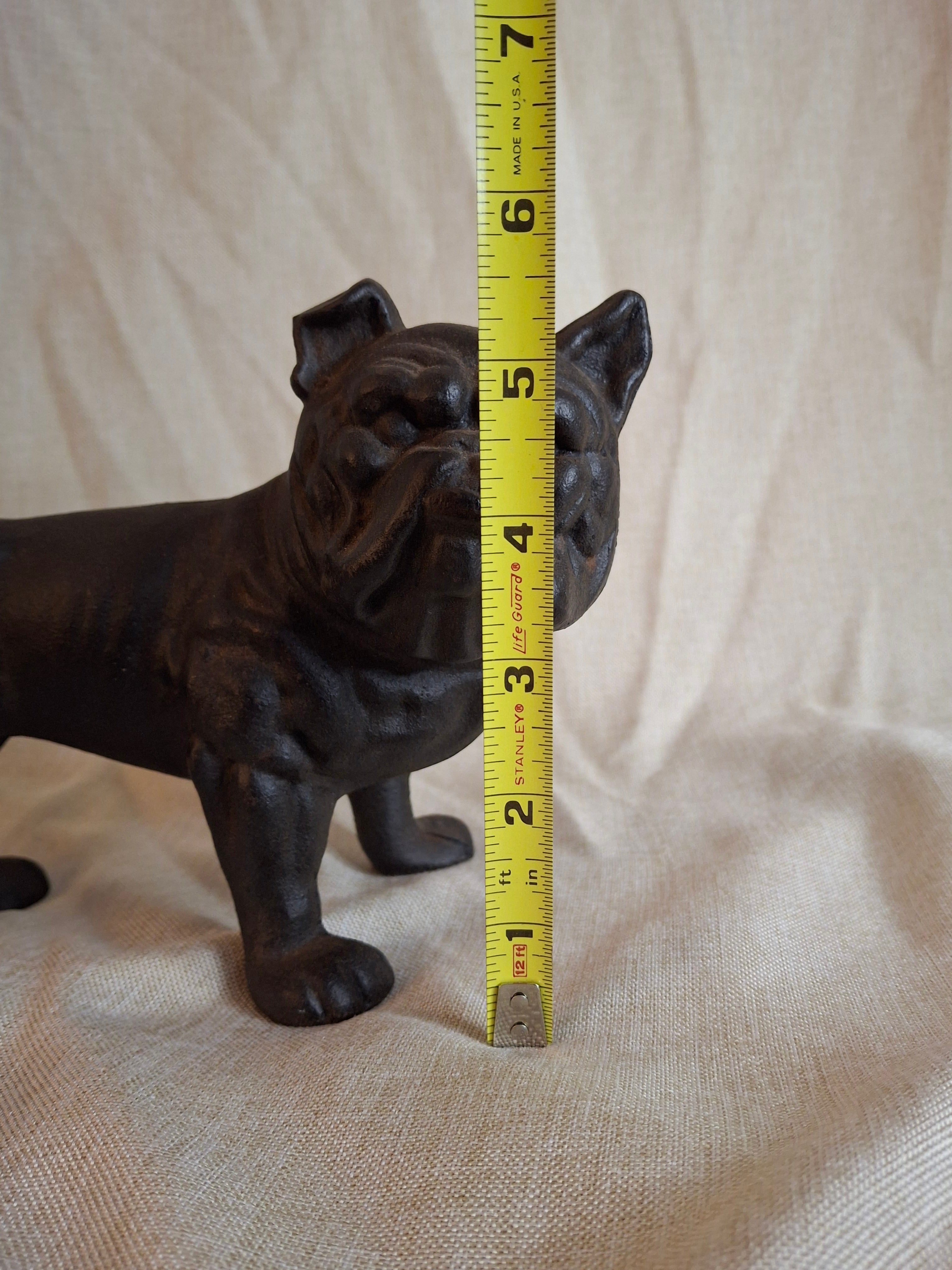 Antique Hubley Cast Iron Standing Bulldog Penny Bank No. 826 c. 1910 - 5.5" Tall