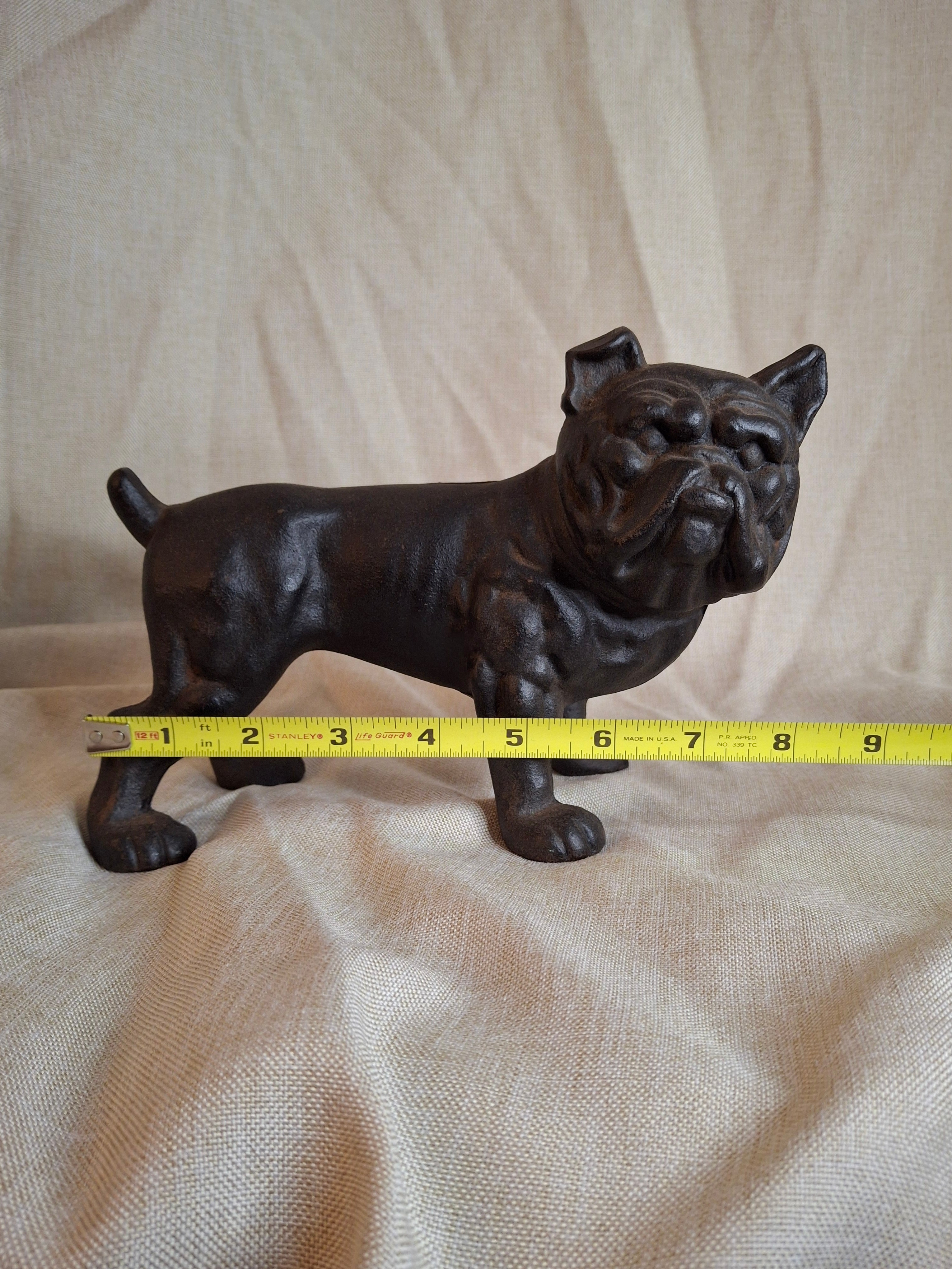Antique Hubley Cast Iron Standing Bulldog Penny Bank No. 826 c. 1910 - 5.5" Tall