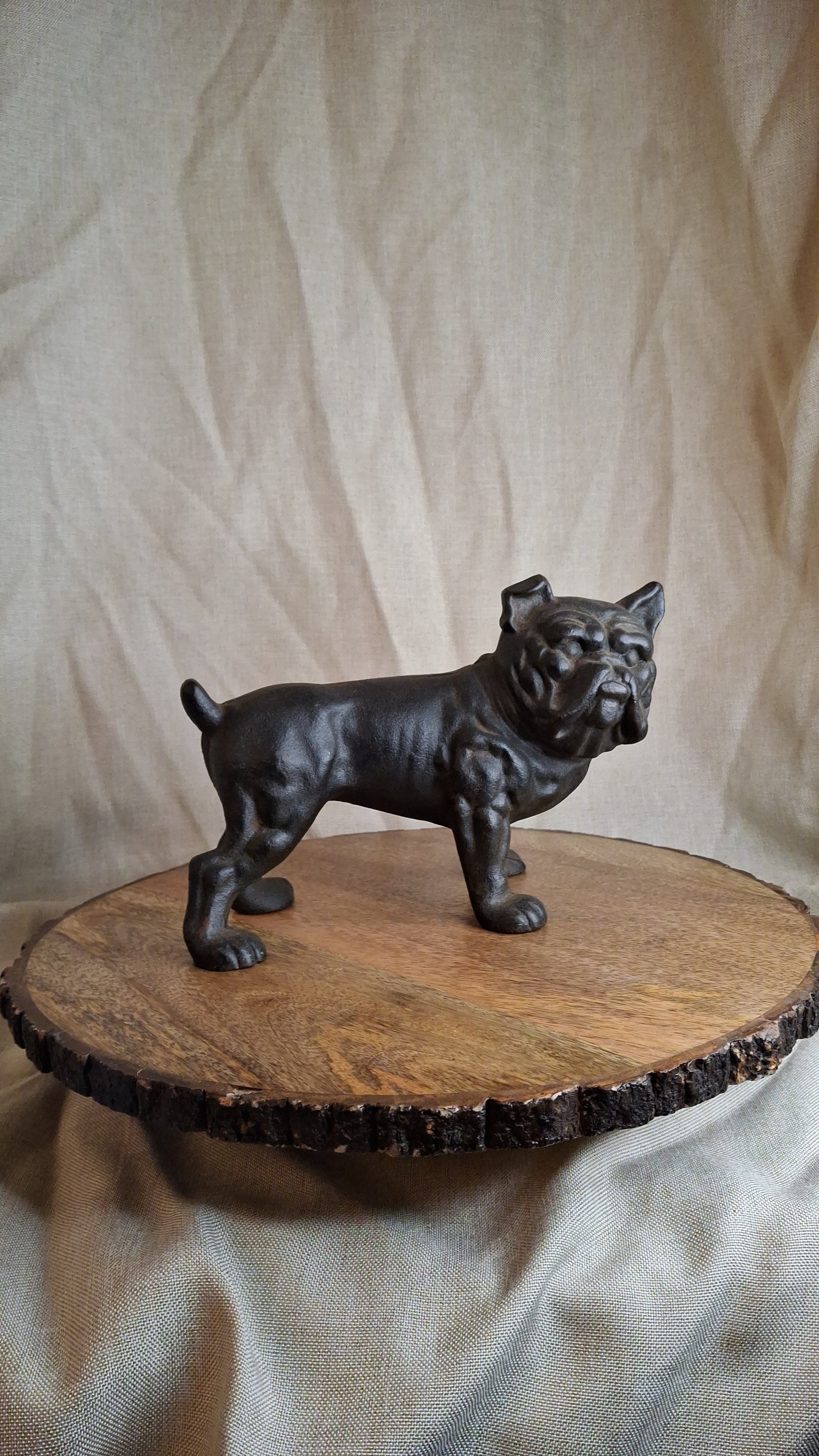 Antique Hubley Cast Iron Standing Bulldog Penny Bank No. 826 c. 1910 - 5.5" Tall