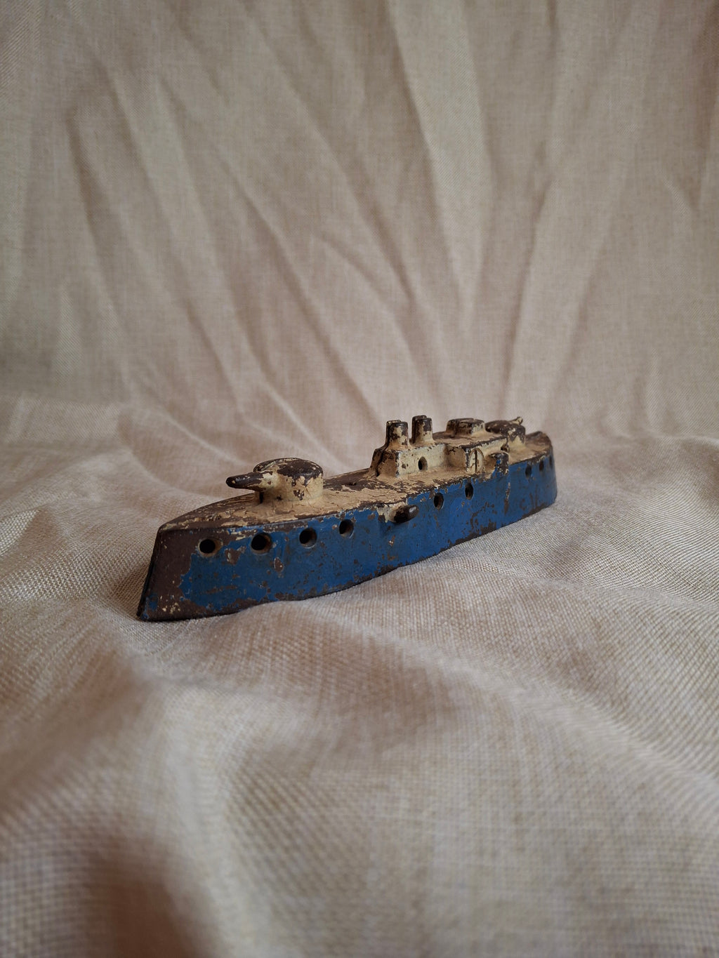 Antique 1915 Kenton Cast Iron Battleship Still Bank - Large 8.5" Model
