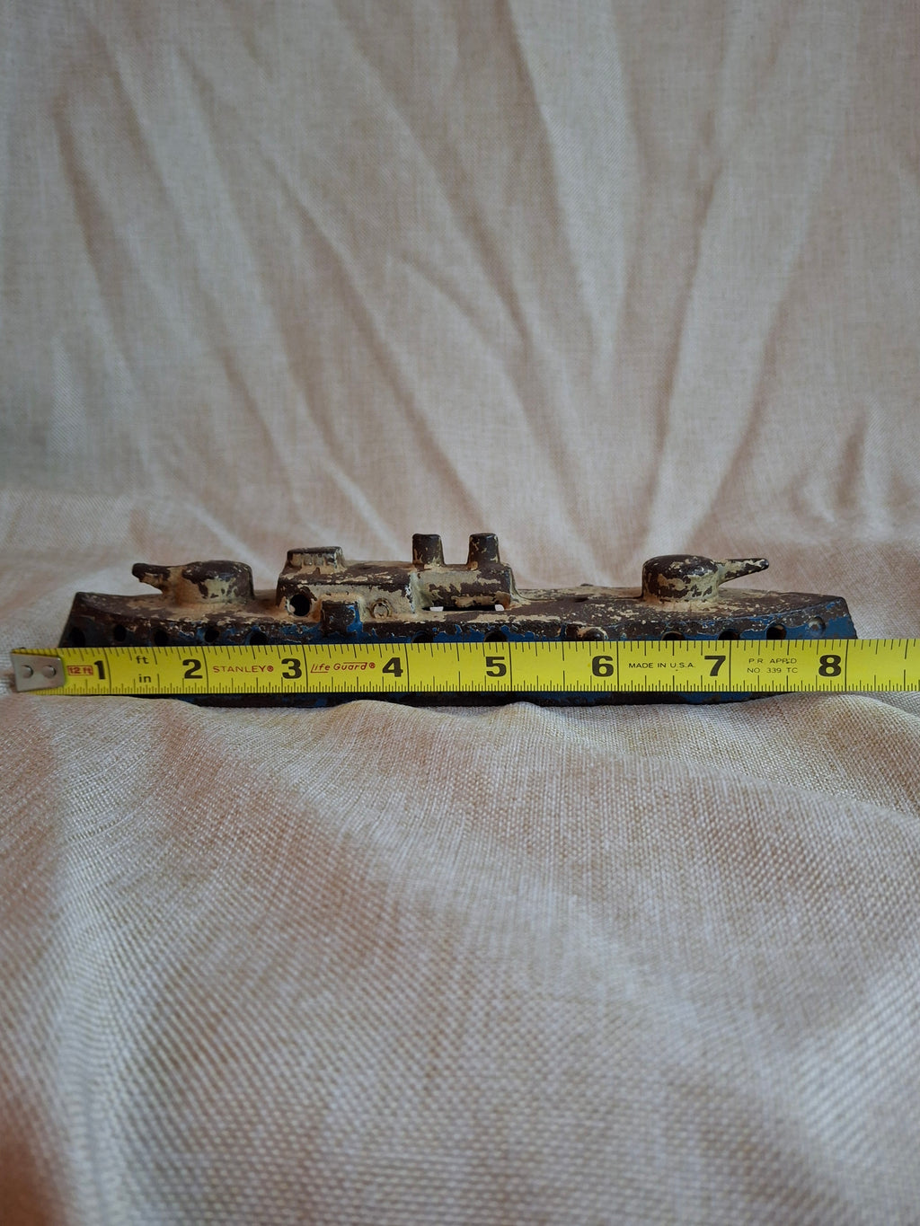 Antique 1915 Kenton Cast Iron Battleship Still Bank - Large 8.5" Model