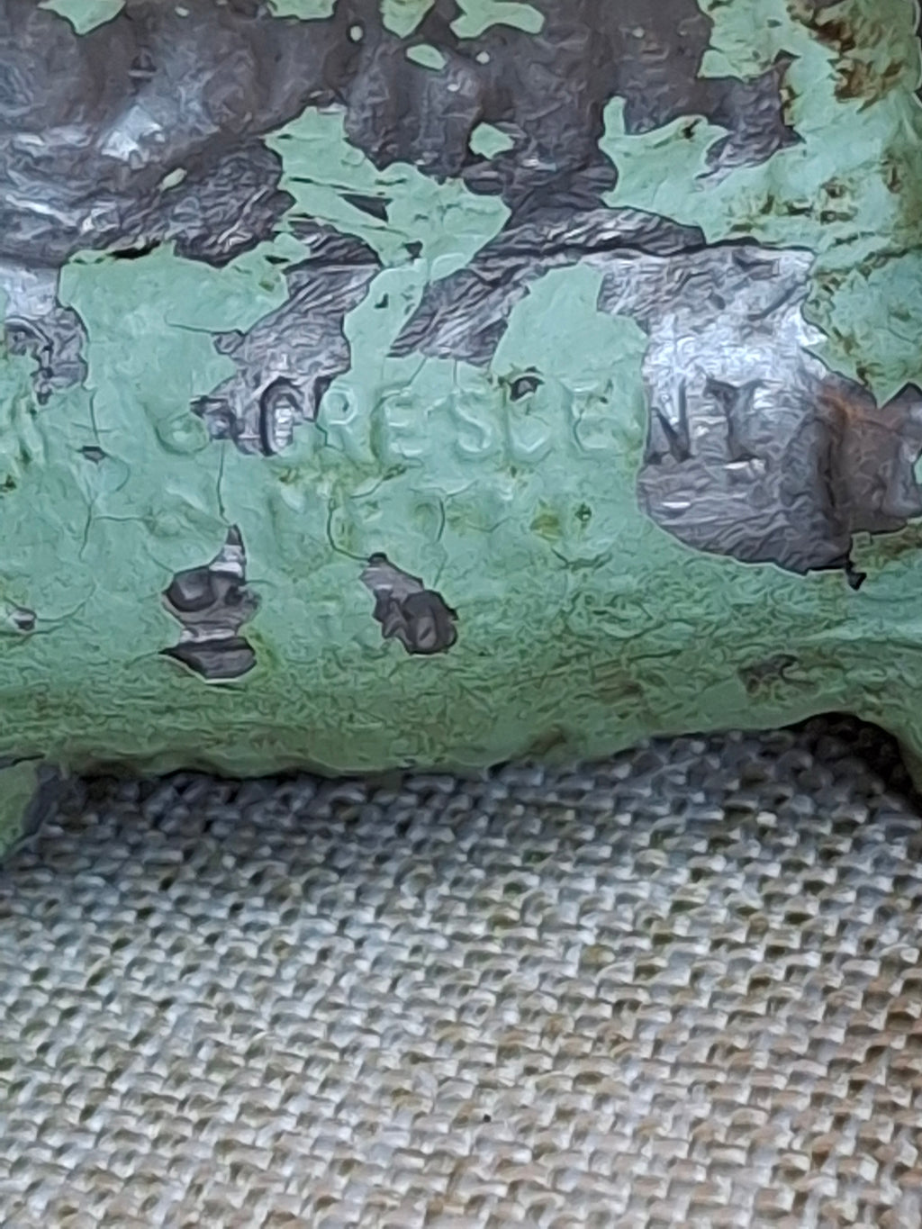 Antique Crescent Metal Works Cast Iron Scotty Dog Figurine Green Paint 1930s PA