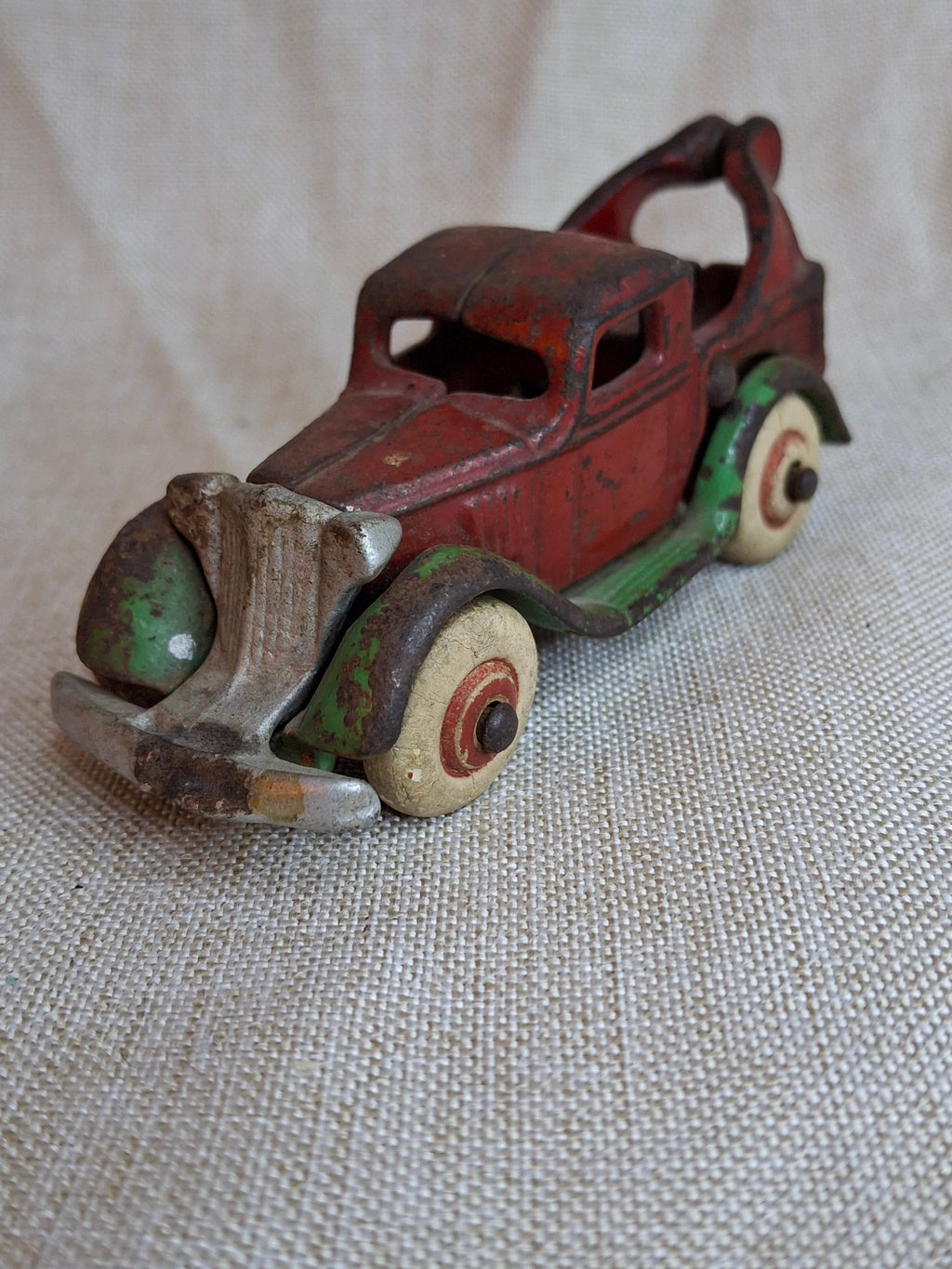 Antique Arcade Cast Iron Tow Truck Wrecker No. 263 Original Paint 1930s USA