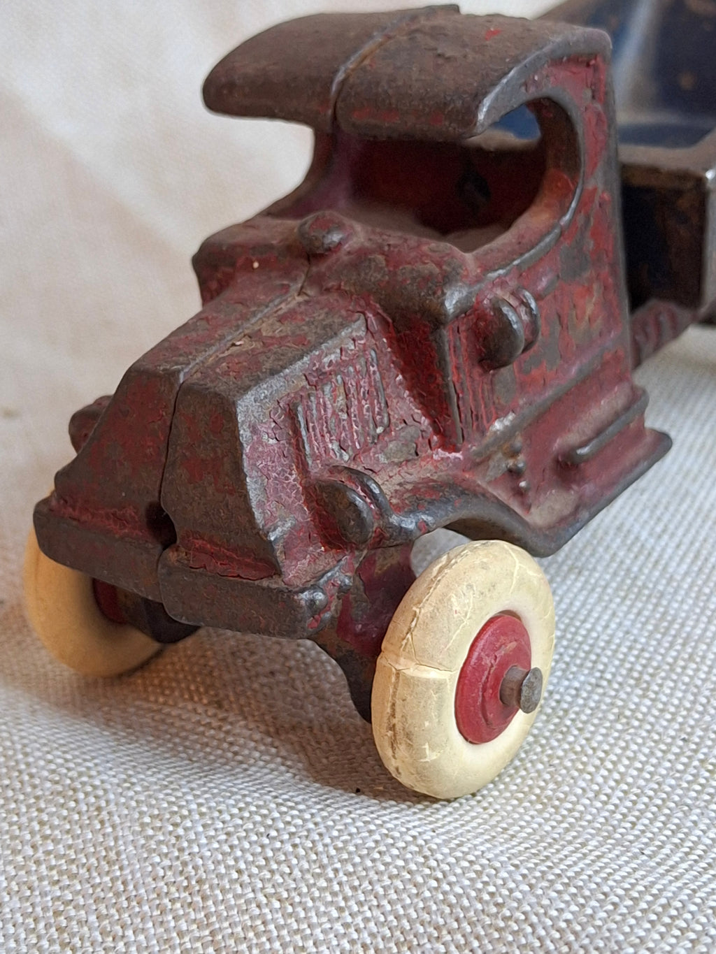 Rare 1920s Champion Cast Iron Mack C-Cab Dump Truck - Original Paint & White Tires
