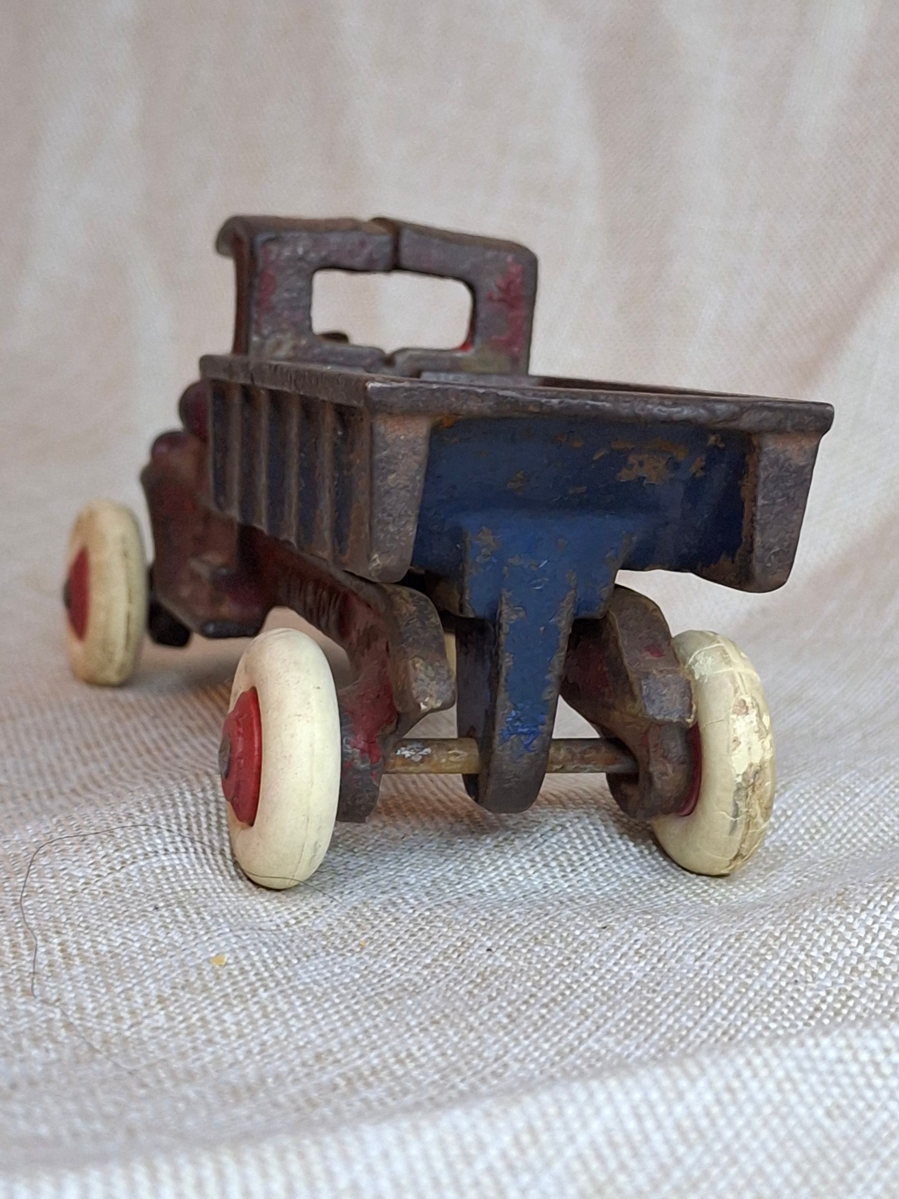 Rare 1920s Champion Cast Iron Mack C-Cab Dump Truck - Original Paint & White Tires