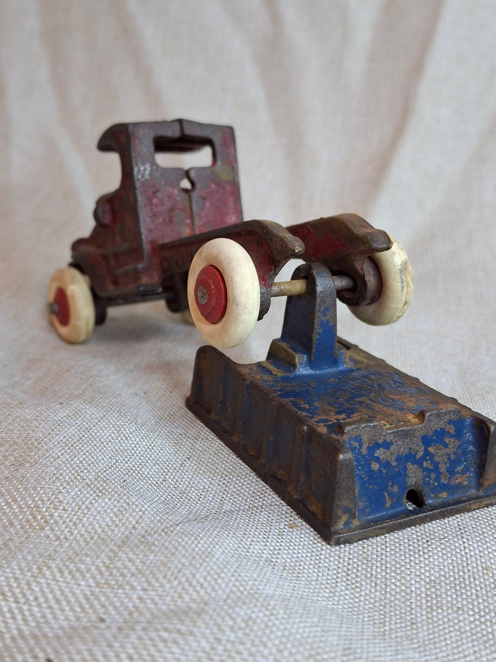 Rare 1920s Champion Cast Iron Mack C-Cab Dump Truck - Original Paint & White Tires