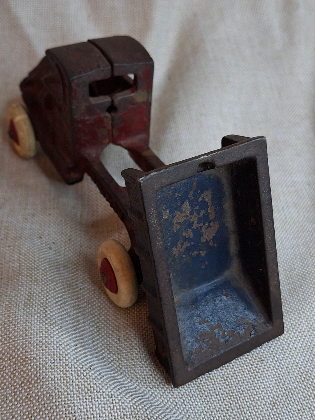 Rare 1920s Champion Cast Iron Mack C-Cab Dump Truck - Original Paint & White Tires