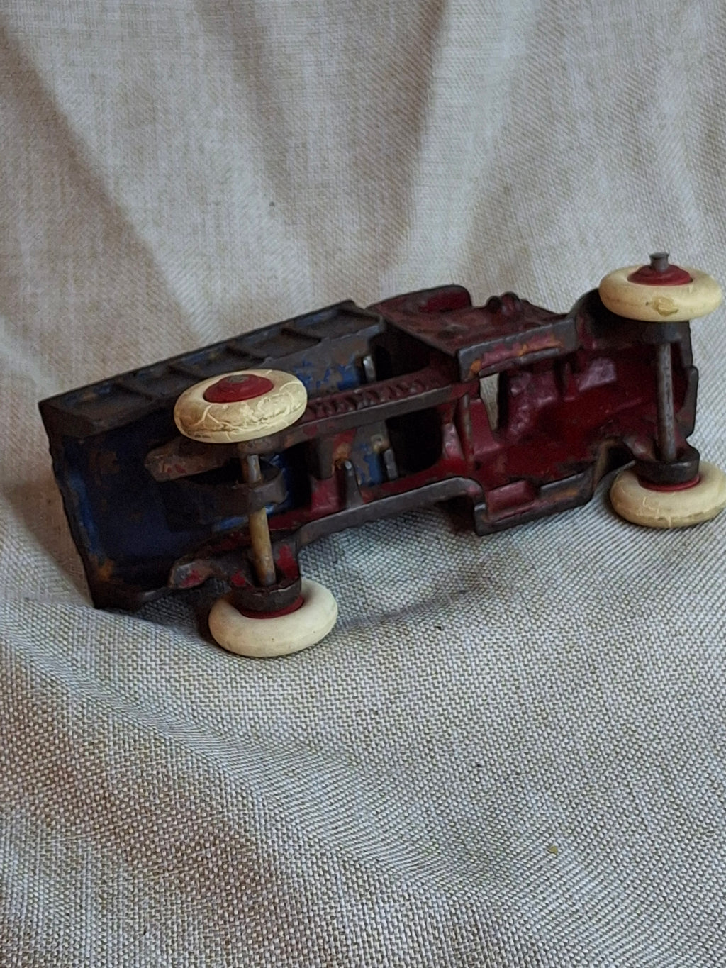 Rare 1920s Champion Cast Iron Mack C-Cab Dump Truck - Original Paint & White Tires